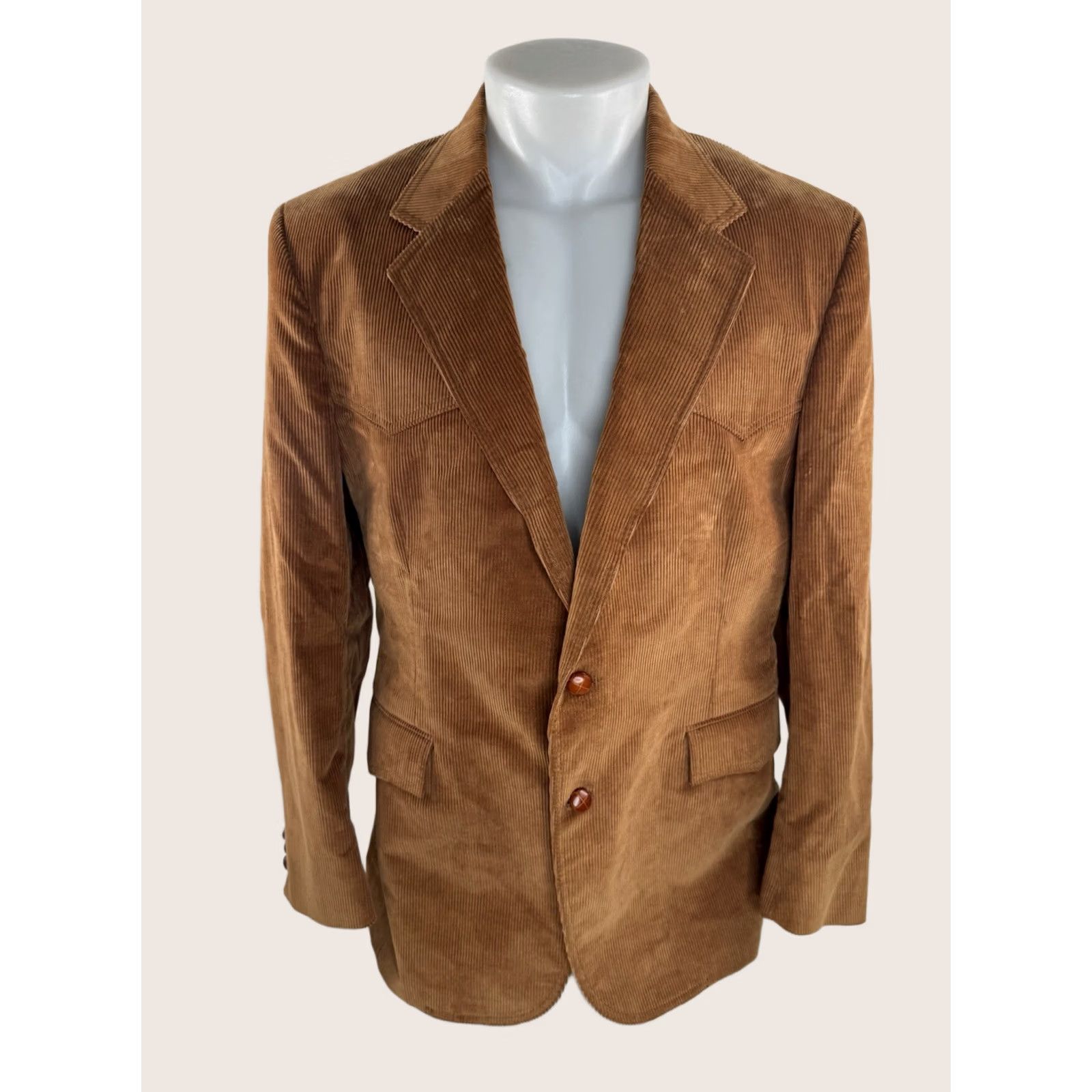 Levi's LEVIS Western Wear Blazer Jacket Long 44 Brown Elbow Patch Vintage EXCELLENT Mens XL Big & Tall Size 44R - 1 Thumbnail