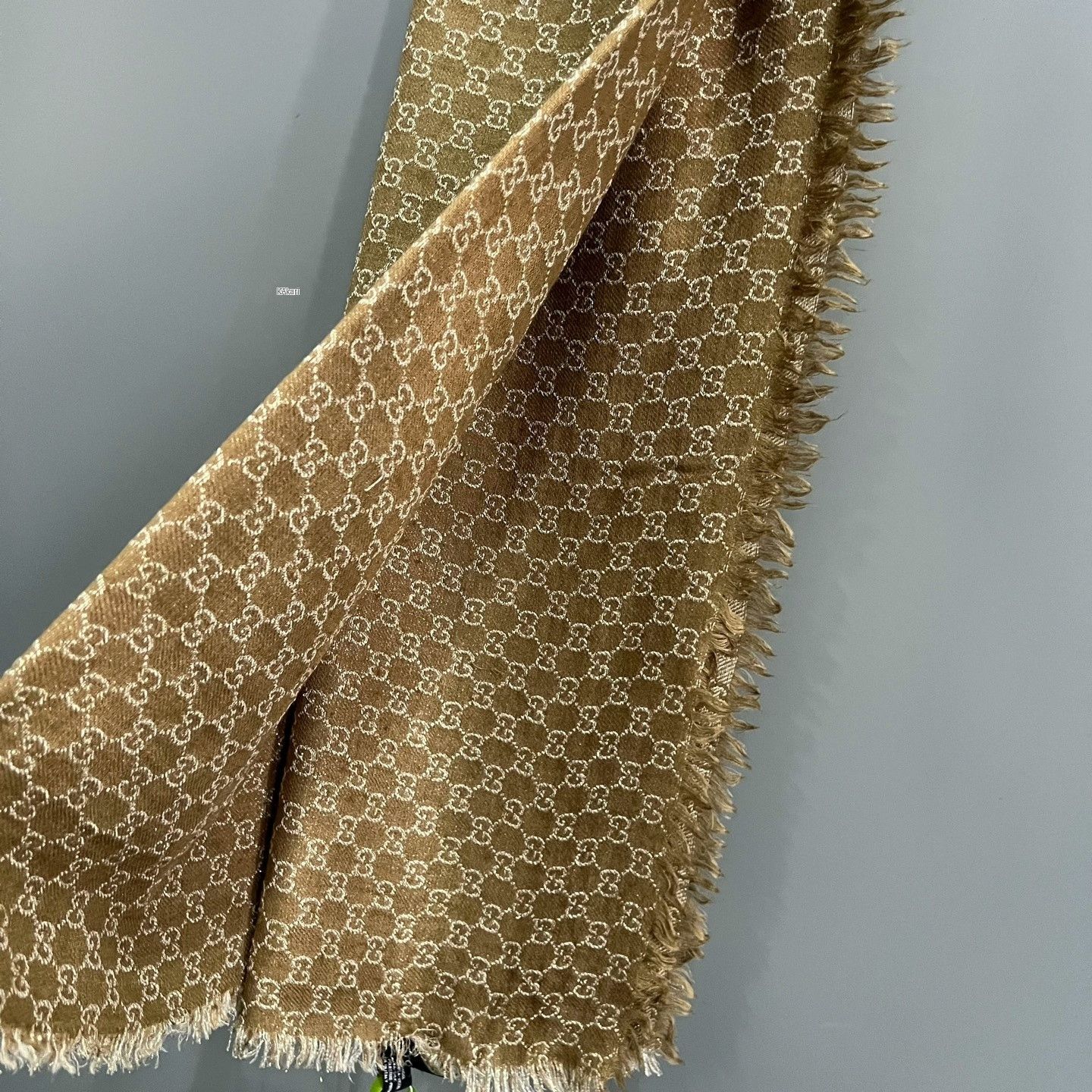 Gucci Gucci Gold Thread GG Print Scarf Size ONE SIZE - 3 Thumbnail