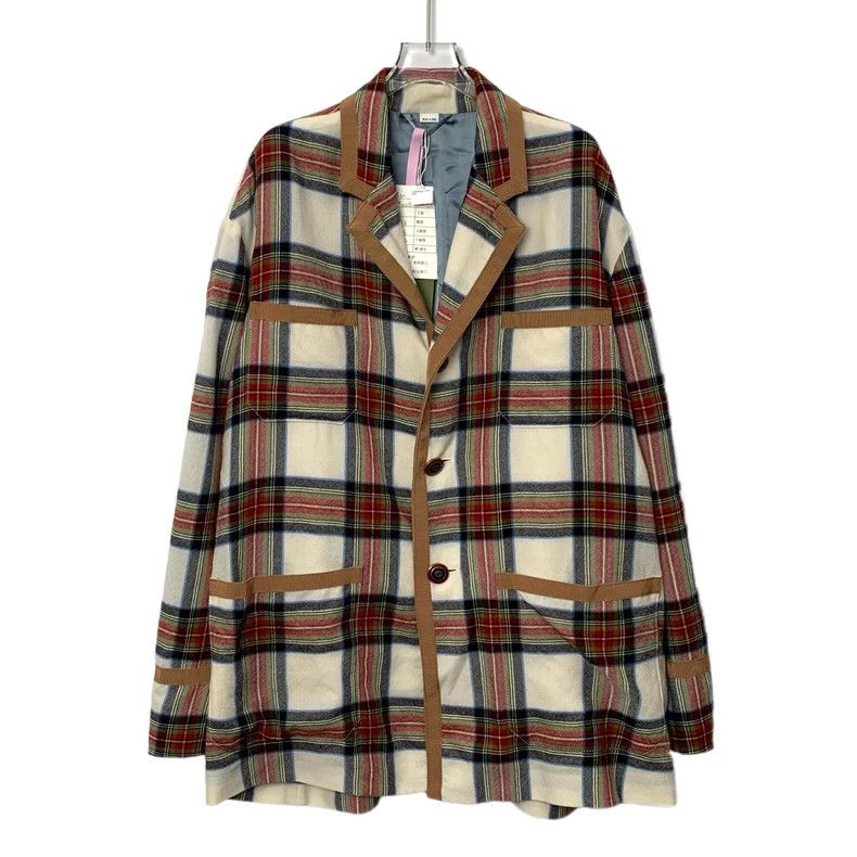 Gucci Gucci Color-blocked plaid wool lapel single-breasted long- Size US M / EU 48-50 / 2 - 1 Thumbnail
