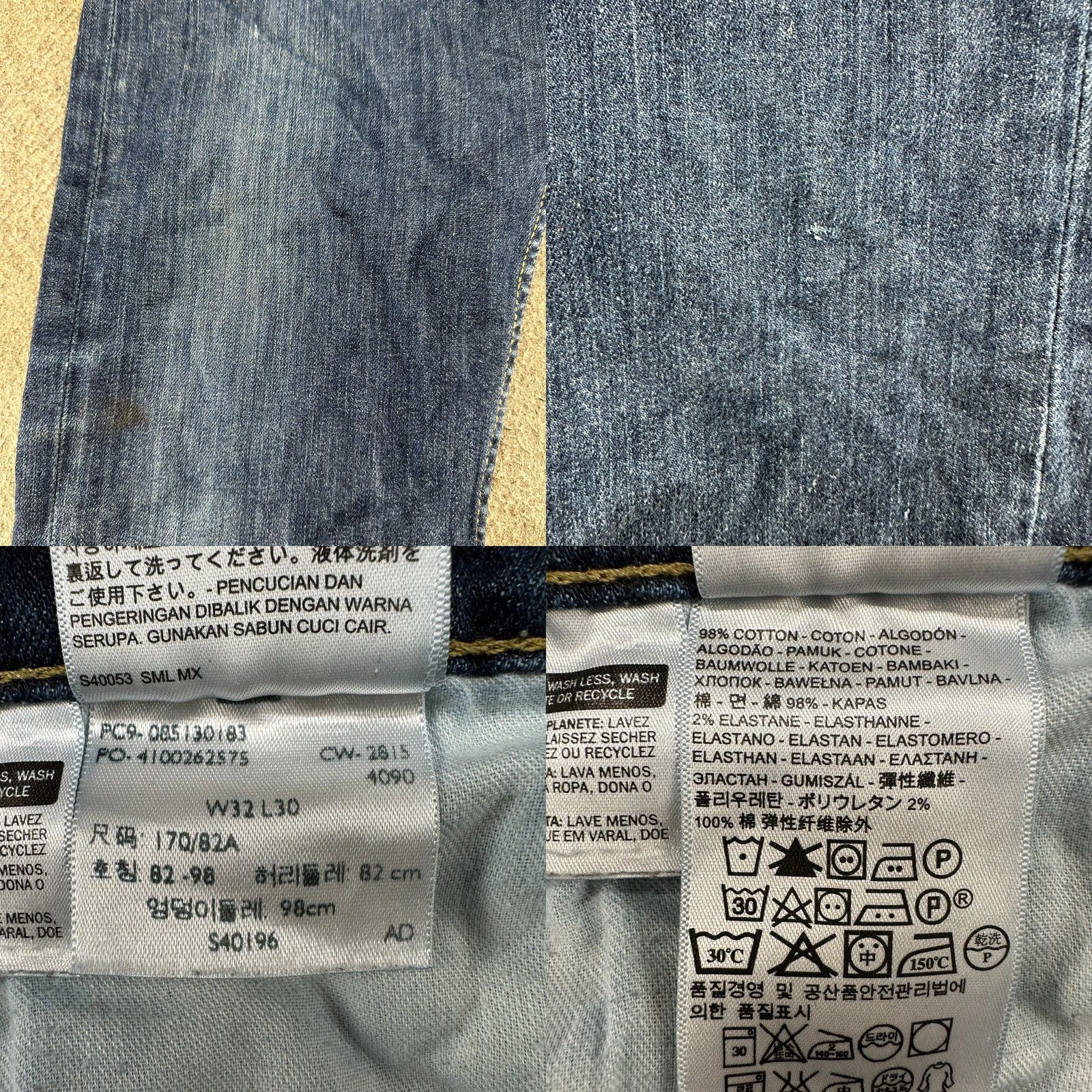 Levi's Levi's 513 Jeans Mens 32x30 Blue Slim Straight Denim Dark Wash Stretch 5-Pocket Zipper Logo Modern Regular Age 32in Inseam 30in Mens Size US 32 / EU 48 - 8 Thumbnail