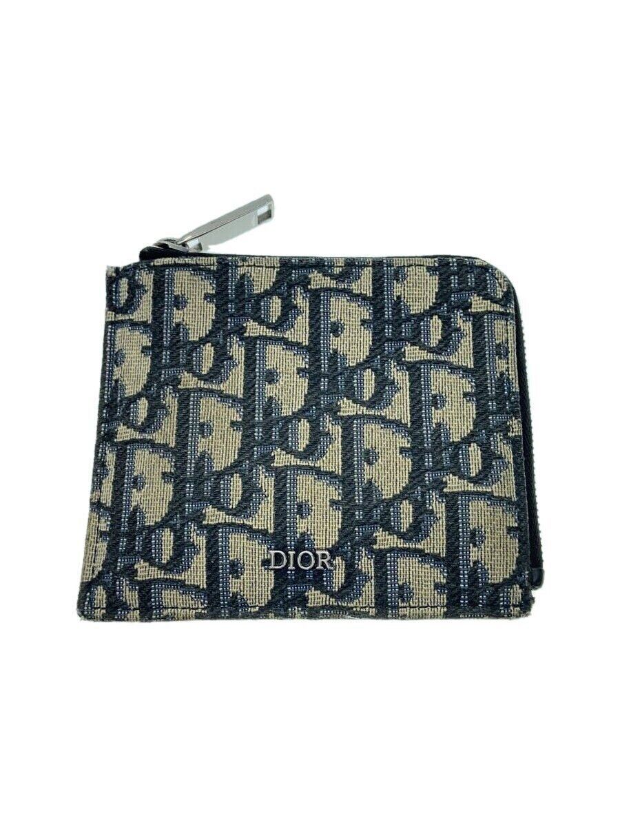 Dior Oblique Trotter Coin Case Round Zip Wallet Beige