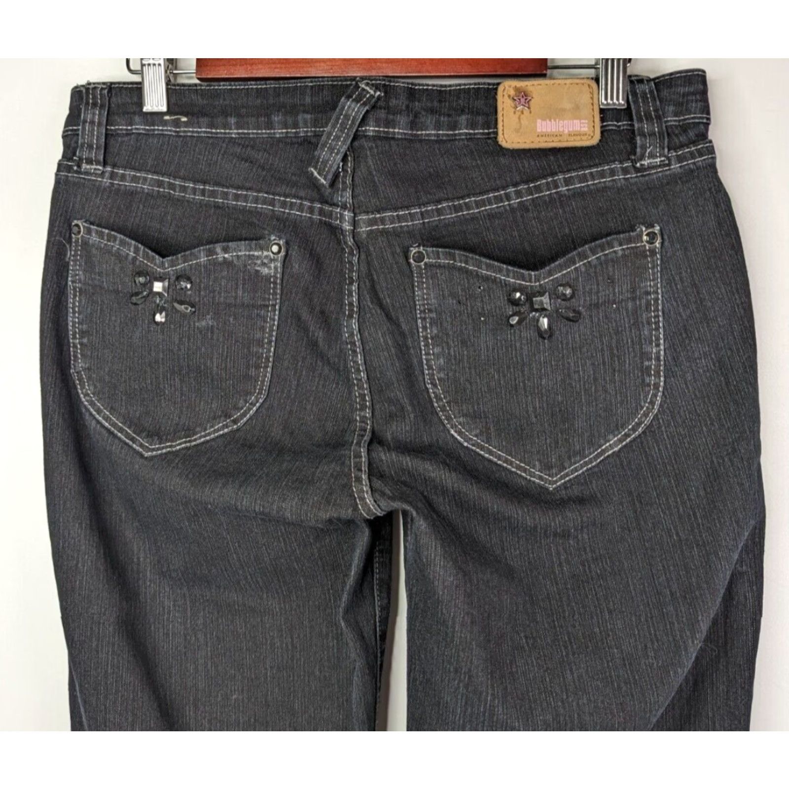 Vintage VINTAGE Bubblegum Jeans Womens Jr Size 15/16 Dark Wash Mid Rise Embelished Denim Jeans Size 36" / US 14 / IT 50 - 2 Thumbnail