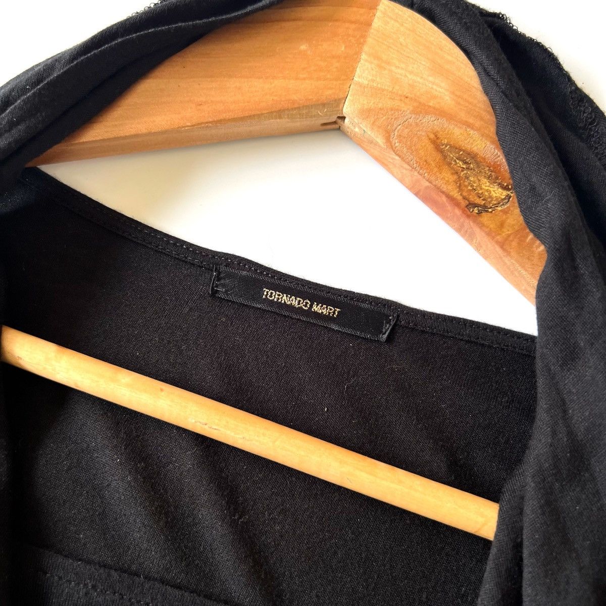 Tornado Mart Tornado Mart Black Draped Long Sleeve Top Early 2000s Size US XS / EU 42 / 0 - 4 Thumbnail