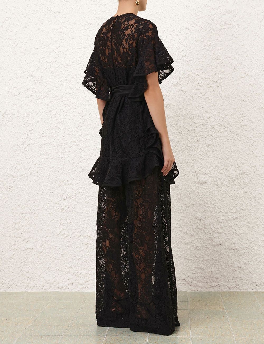 Zimmermann oc11z1025 Crush Belted Lace Pant in Black Size 27" / US 4 / IT 40 - 4 Thumbnail
