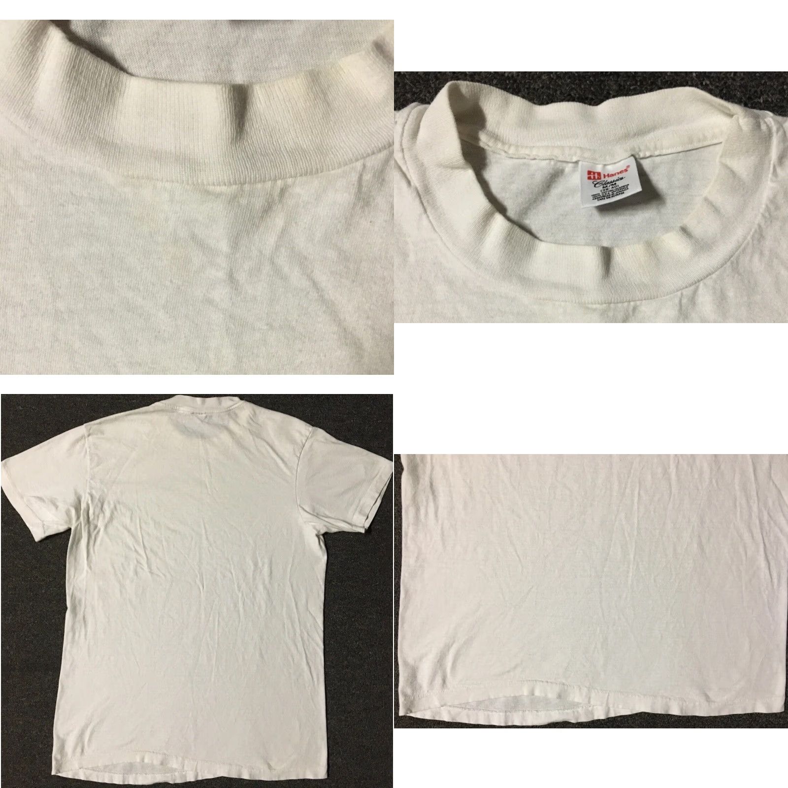 Hanes VINTAGE Hanes Shirt M 80s 90s Faded White Vintage Grunge Biker Punk Skate Surf Trucker Track PE Size US M / EU 48-50 / 2 - 8 Thumbnail