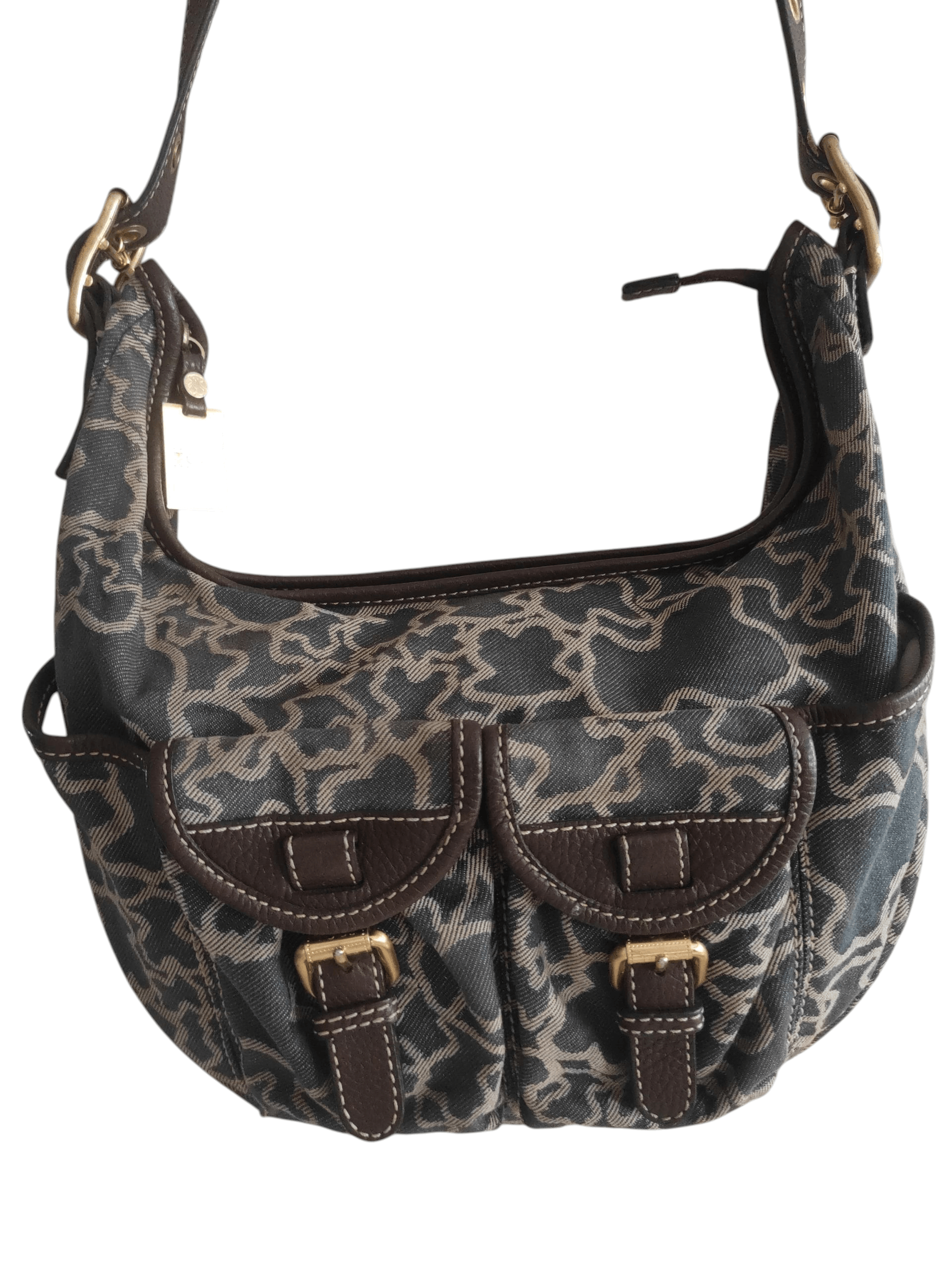 TOUS TOUS Kaos Print Denim Canvas Hobo Shoulder Bag Size ONE SIZE - 4 Thumbnail