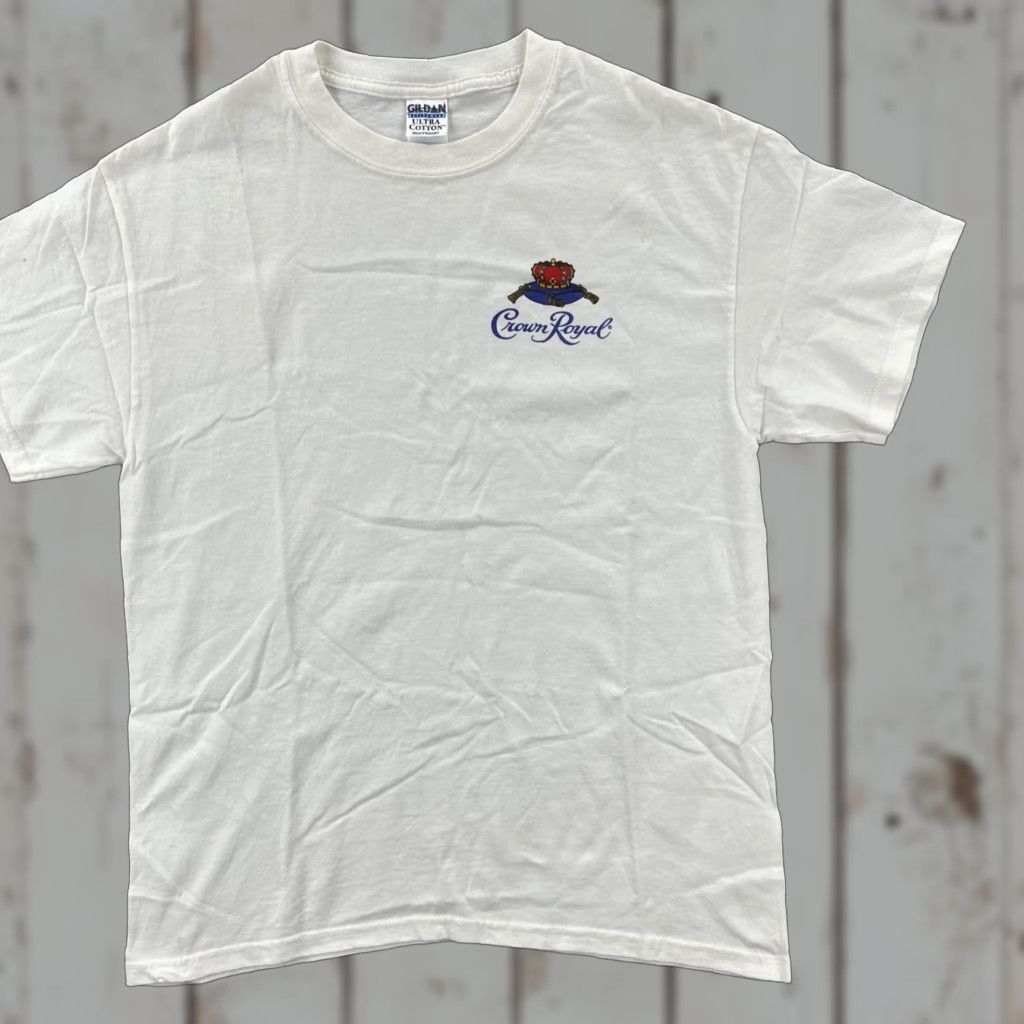 Gildan VINTAGE Gildan Shirt Crown Royal Alcohol Promo Logo Tee Men’s Large White 90s USA Mens Size US L / EU 52-54 / 3 - 1 Thumbnail
