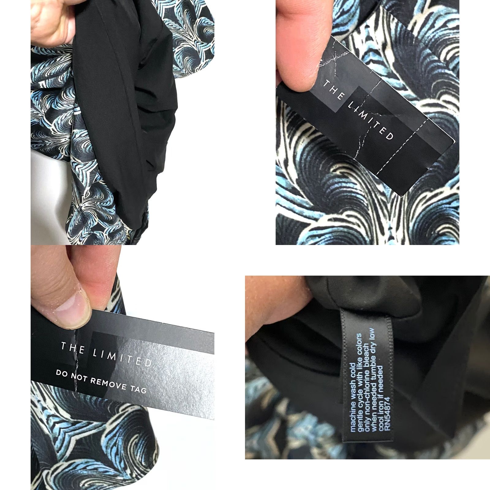 Vintage VINTAGE The Limited Dress XSP XS Petite Blue Retro Artsy Geometric Hippie Bell Sleeve Zipper NWT Size XS / US 0-2 / IT 36-38 - 8 Thumbnail