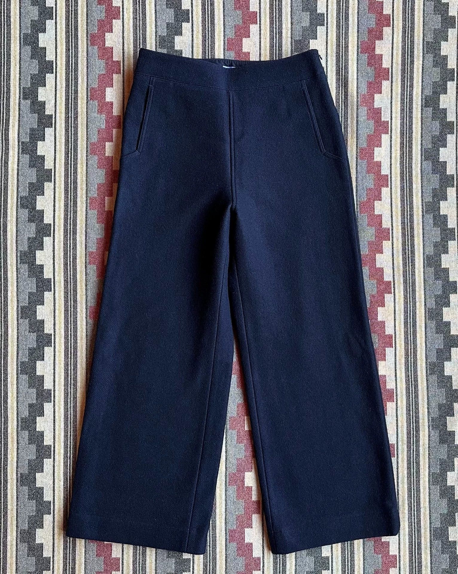 Other bbj INDIGO high-waisted wide-leg cropped wool pants Size US 32 / EU 48 - 1 Thumbnail