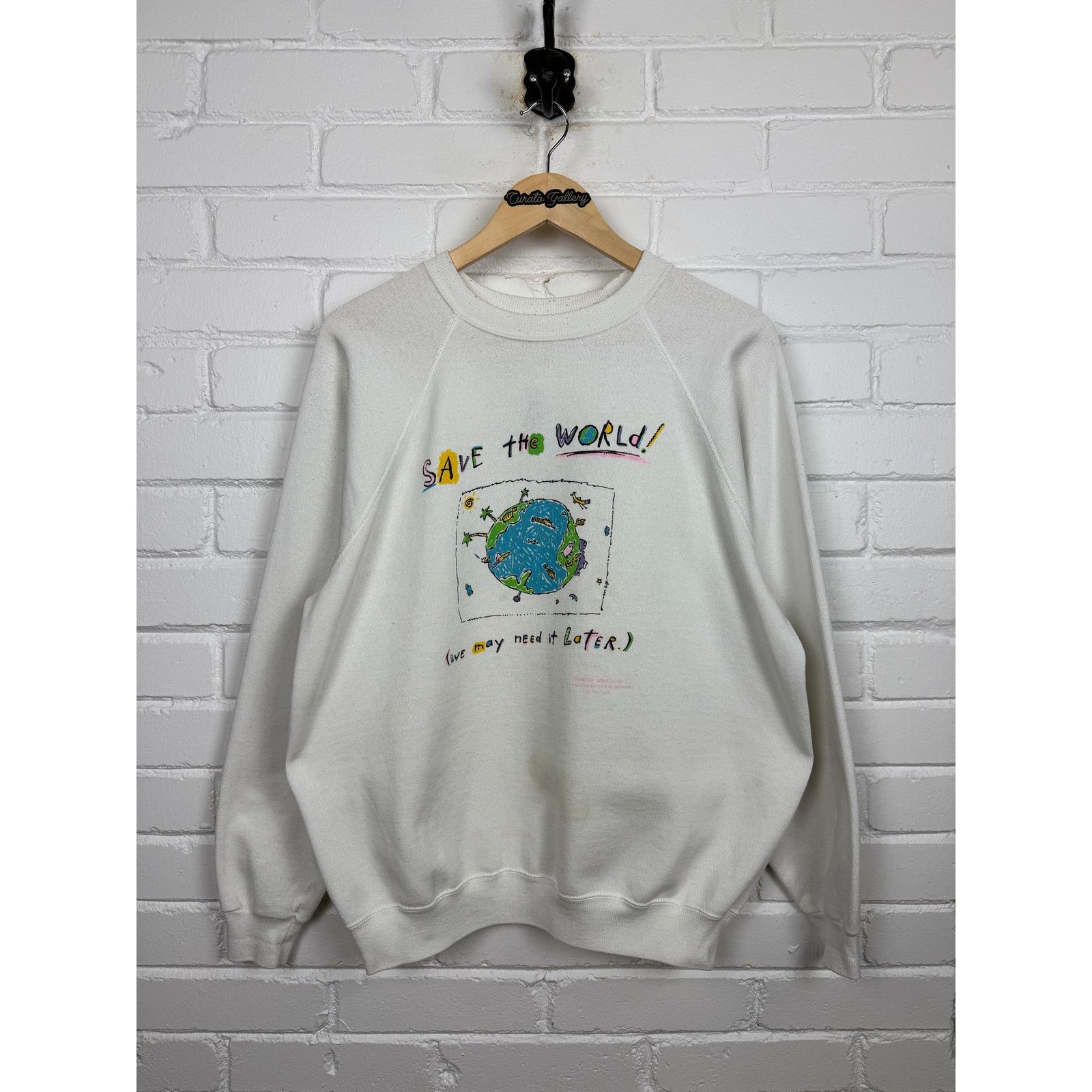 Vintage Vintage 80s Environmental Earth Crewneck Sweatshirt Size XL Size US XL / EU 56 / 4 - 1 Thumbnail