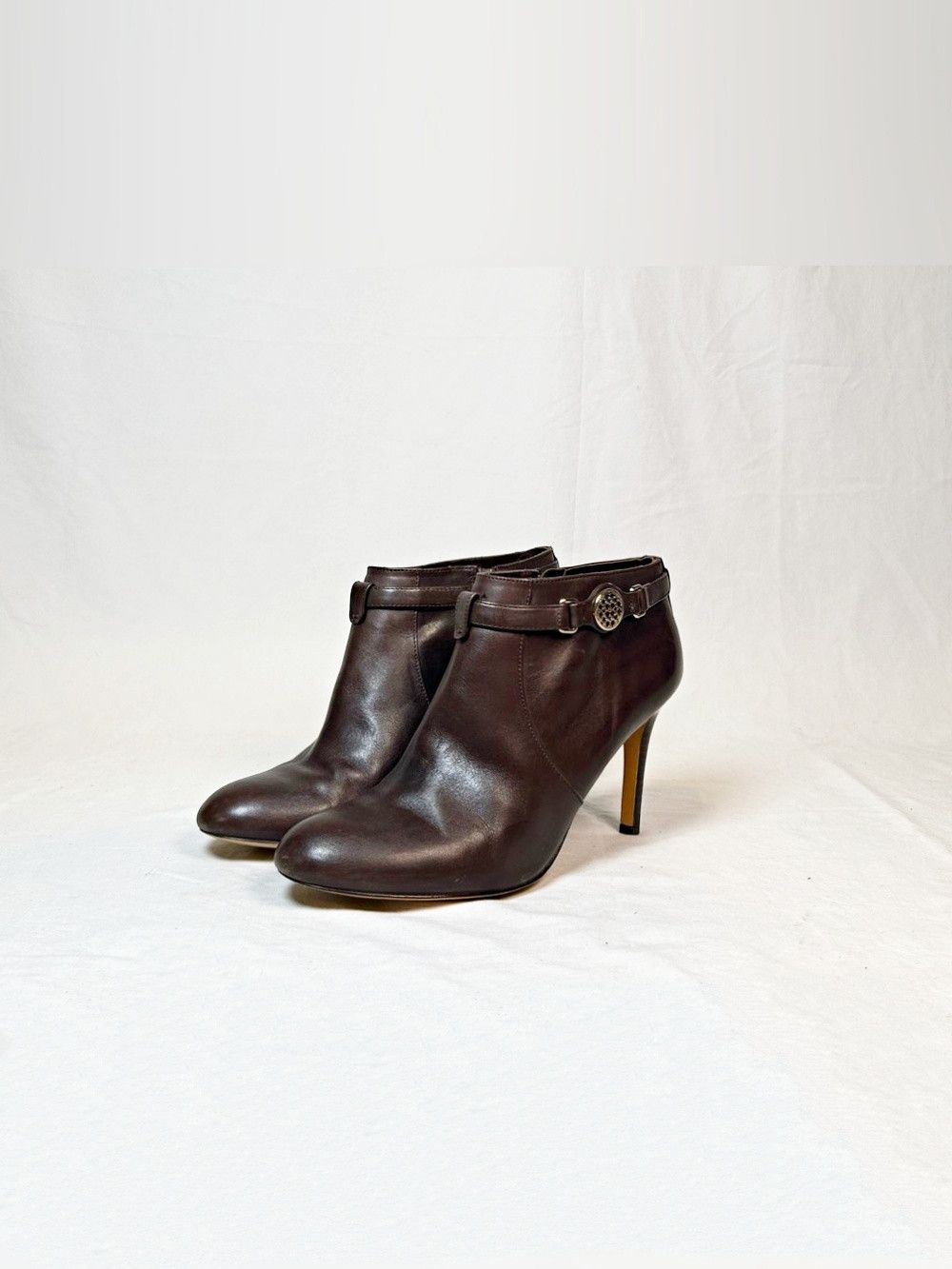 Coach Coach Salene II Brown Leather Stiletto Booties Ankle Boots Size US 9 / IT 39 - 1 Thumbnail