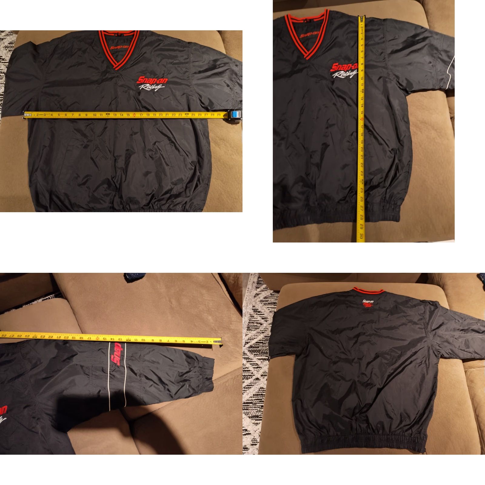 Vintage Snap-On Tools Windbreaker Pullover Jacket Men's Size XL Black V-Neck Racing (Jacket) Size US XL / EU 56 / 4 - 8 Thumbnail