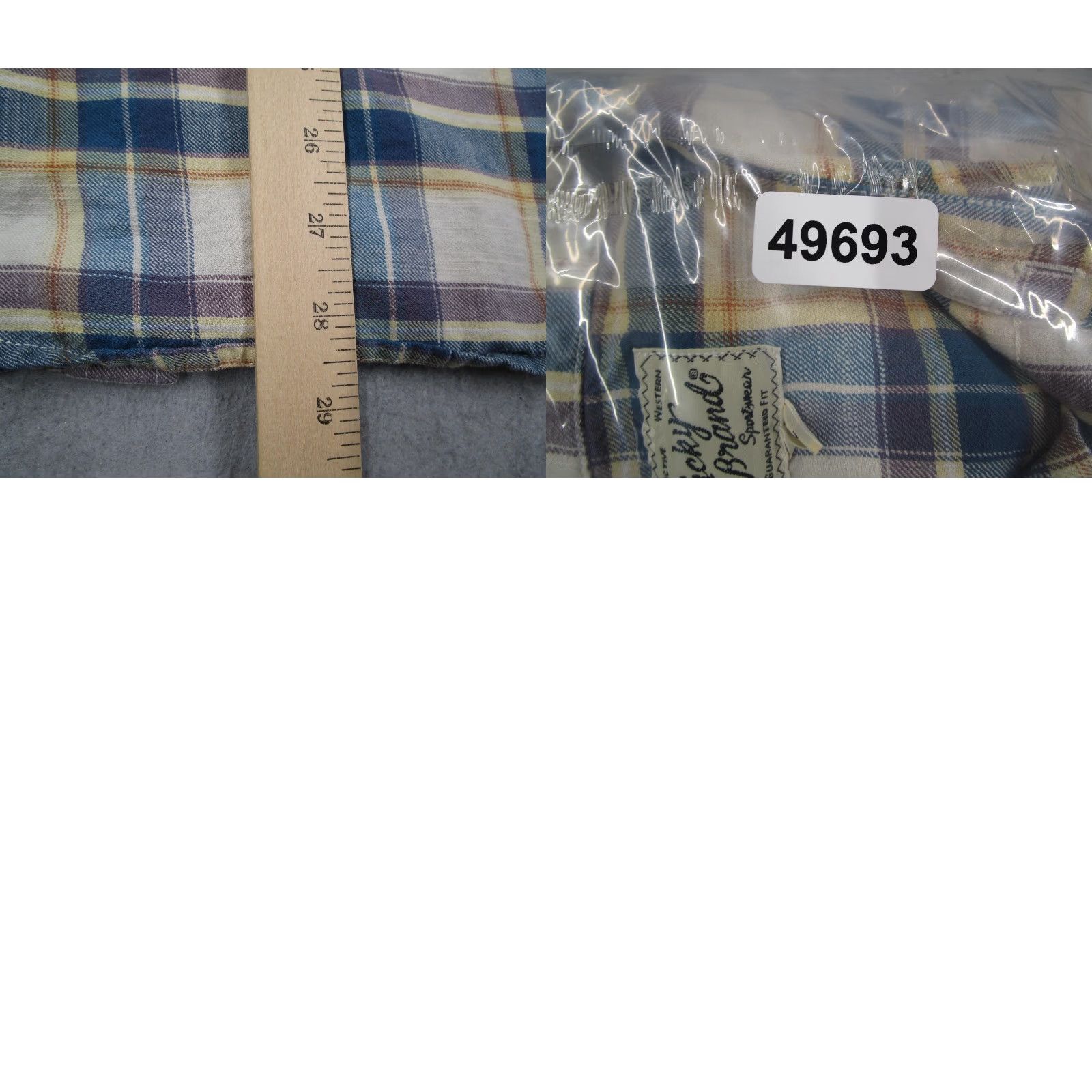 Lucky Brand Lucky Brand Men's XL Blue Plaid Western Snap Front Short Sleeve Shirt 7MD41213 Size US XL / EU 56 / 4 - 8 Thumbnail