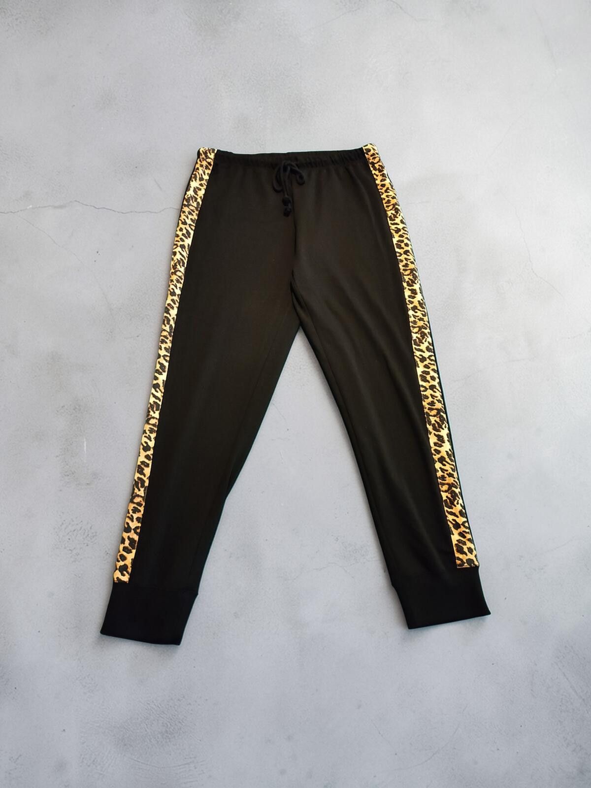Jennifer Lopez Jenni Intimates Leopard Print Striped Black Jogger Pants - M Size 32" / US 10 / IT 46 - 3 Thumbnail