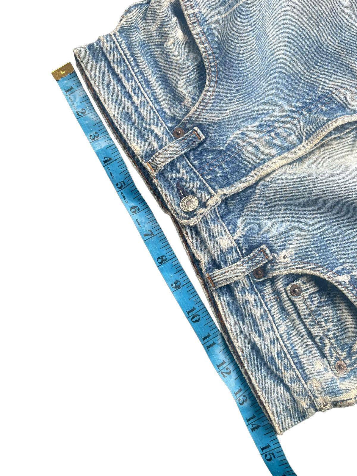 Levi's Vintage 80’s Levis 501 e Usa Distresed Denim Size US 29 - 12 Thumbnail