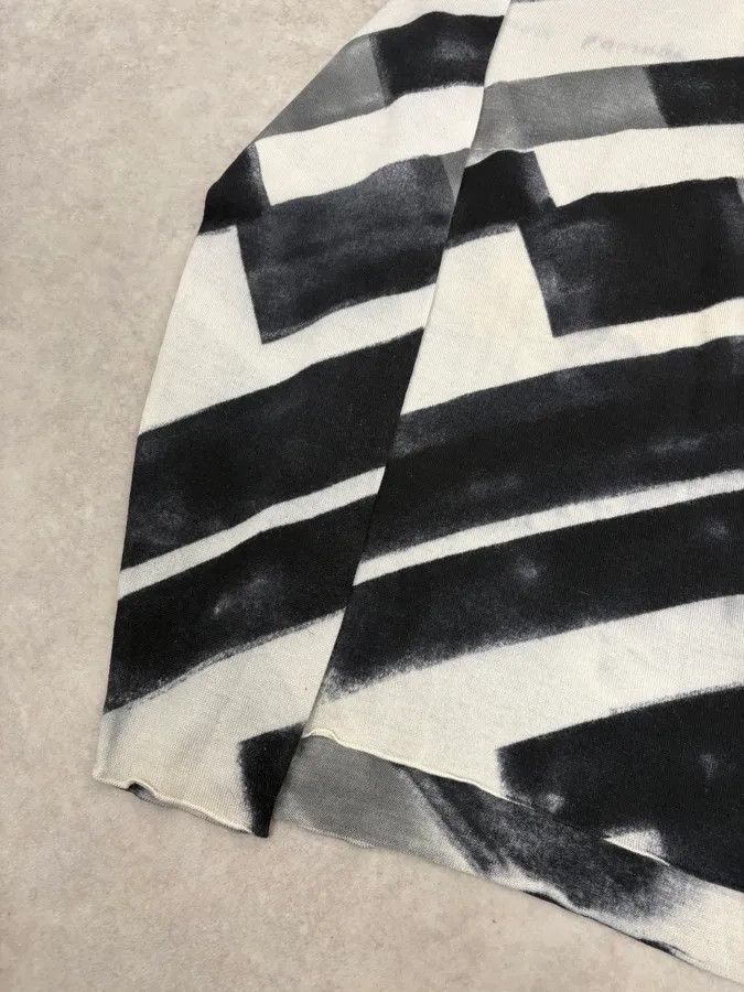 Emporio Armani Emporio Armani Black & White Diagonal Striped Wool Sweater Size US M / EU 48-50 / 2 - 7 Thumbnail