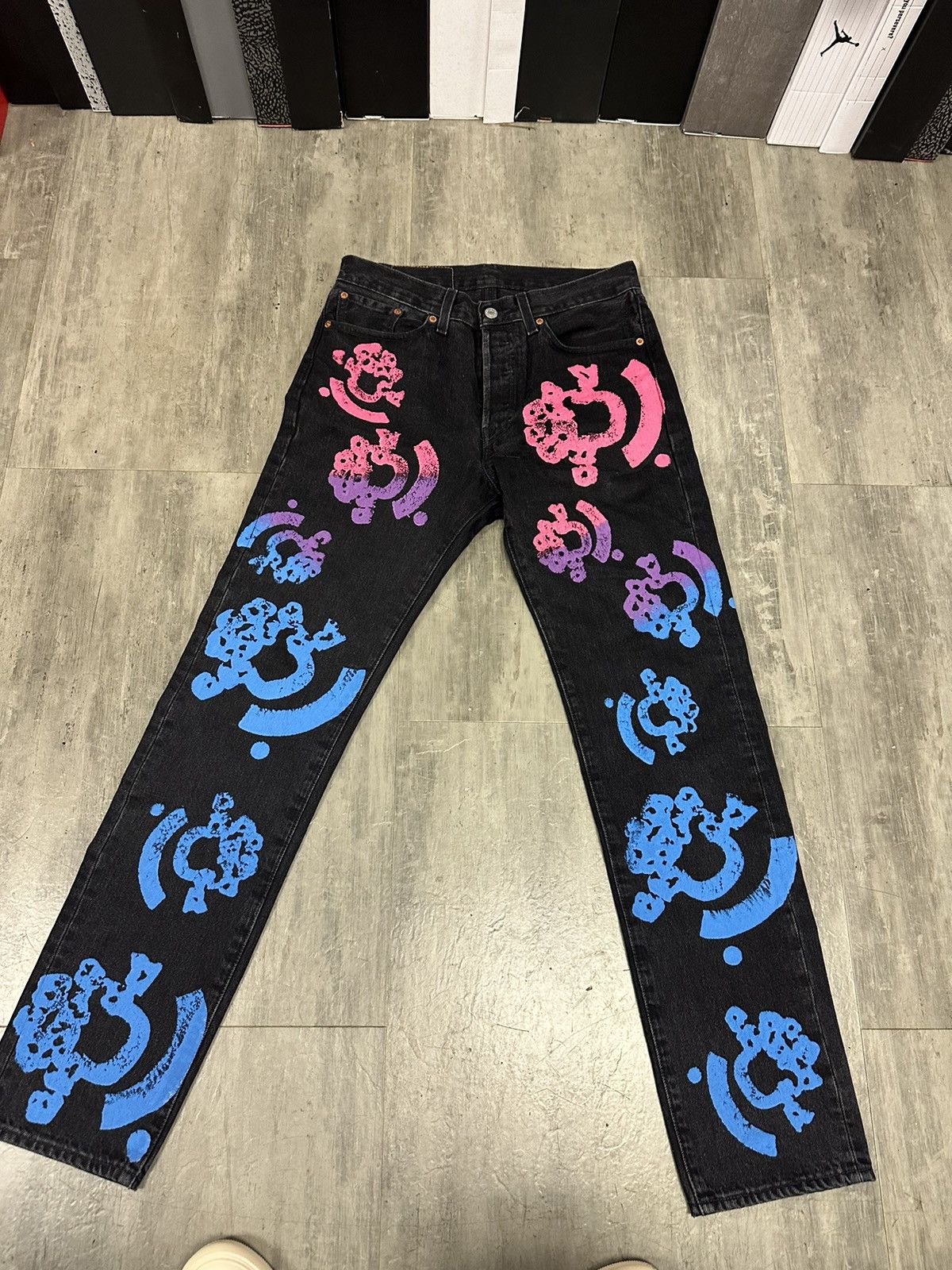 (B).Stroy × DENIM TEARS Denim tears size 30 pre owned b stroy jeans Size US 30 / EU 46 - 1 Thumbnail