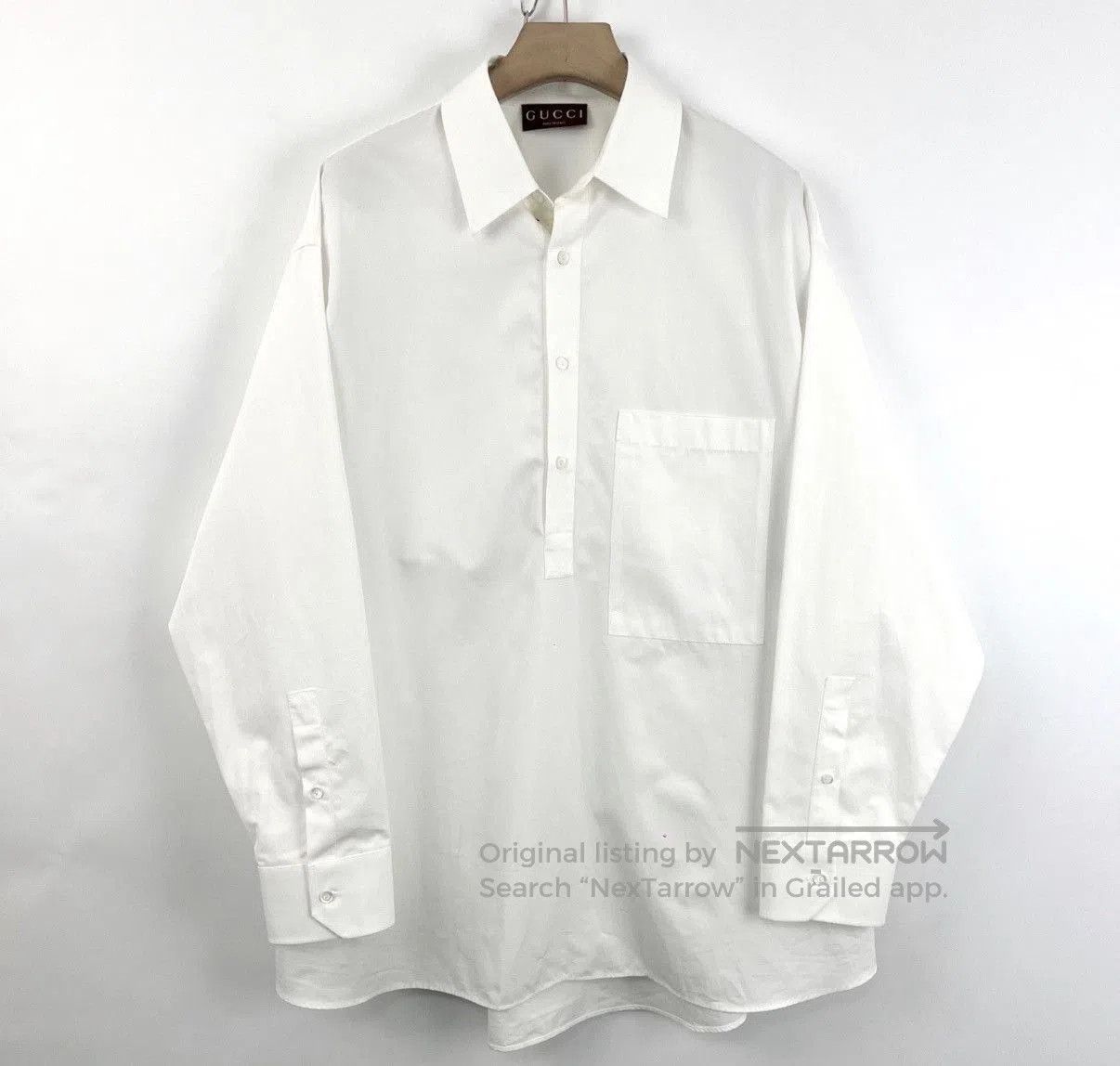 Gucci White Long Sleeve Button-Up Shirt. Size US M / EU 48-50 / 2 - 1 Thumbnail