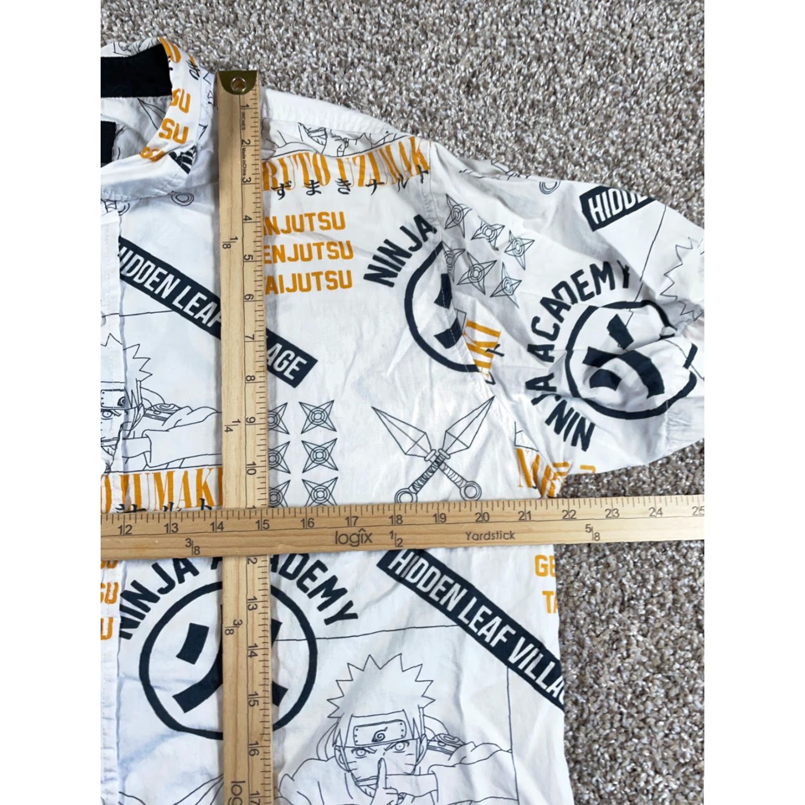 Vintage Naruto Shippuden AOP Shirt Adult Large White Anime Viz Media Ninja Academy Mens Size US L / EU 52-54 / 3 - 6 Thumbnail