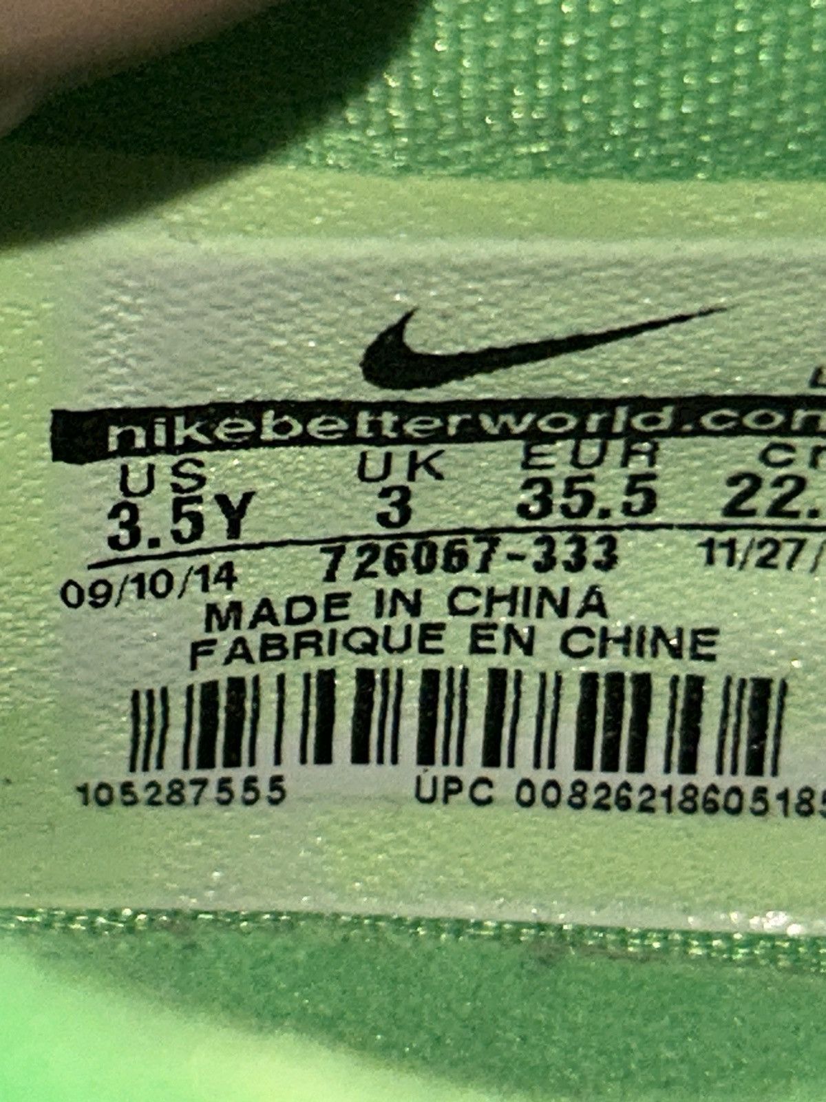 Nike Nike Kobe 10 Vino GS 726067-333 size 3.5y VNDS Size US 5 / EU 37 - 11 Thumbnail