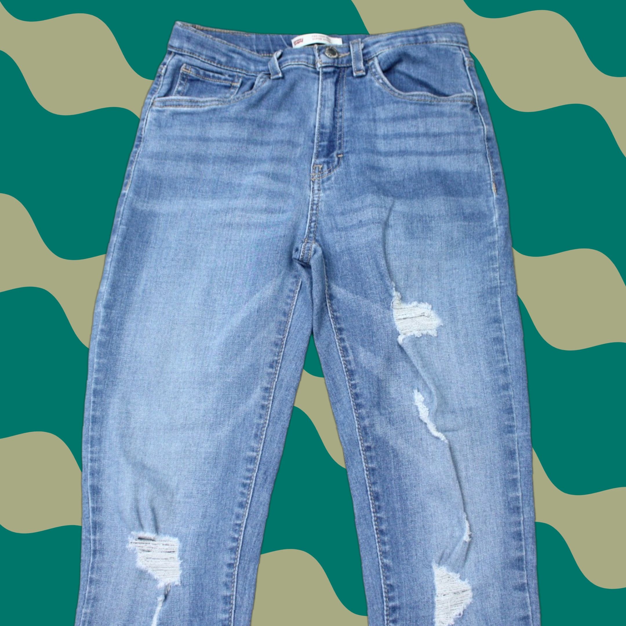 Levi's Levi’s Jeans Womens 16 High Rise Super Skinny Denim Distressed 720 Blue Size 38" / US 16 / IT 52 - 1 Thumbnail