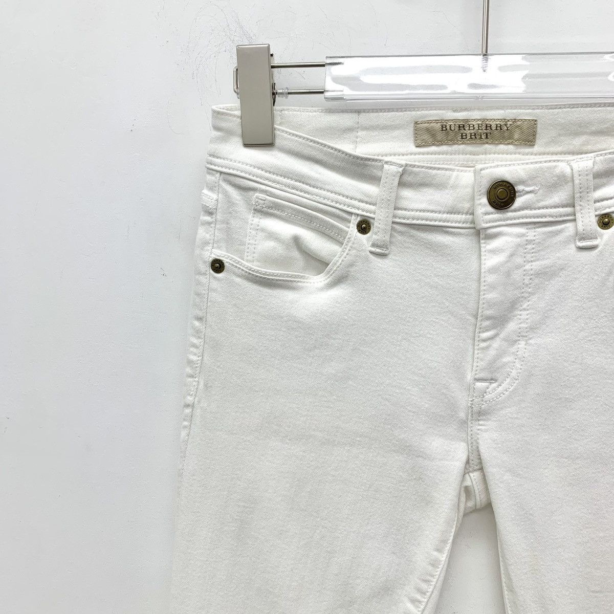 Burberry Burberry White Cotton Casual Denim Pants K26WX Size 25" / US 0 / IT 36 - 3 Thumbnail