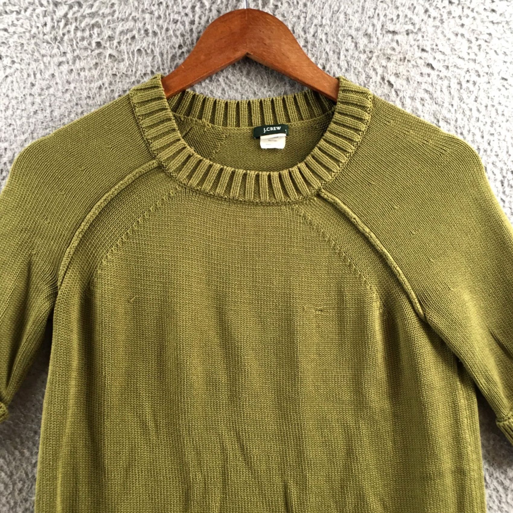 J.Crew J.Crew Sweater Top Womens XS Olive Green Short Sleeve Pullover Regular Fit Size XS / US 0-2 / IT 36-38 - 2 Thumbnail