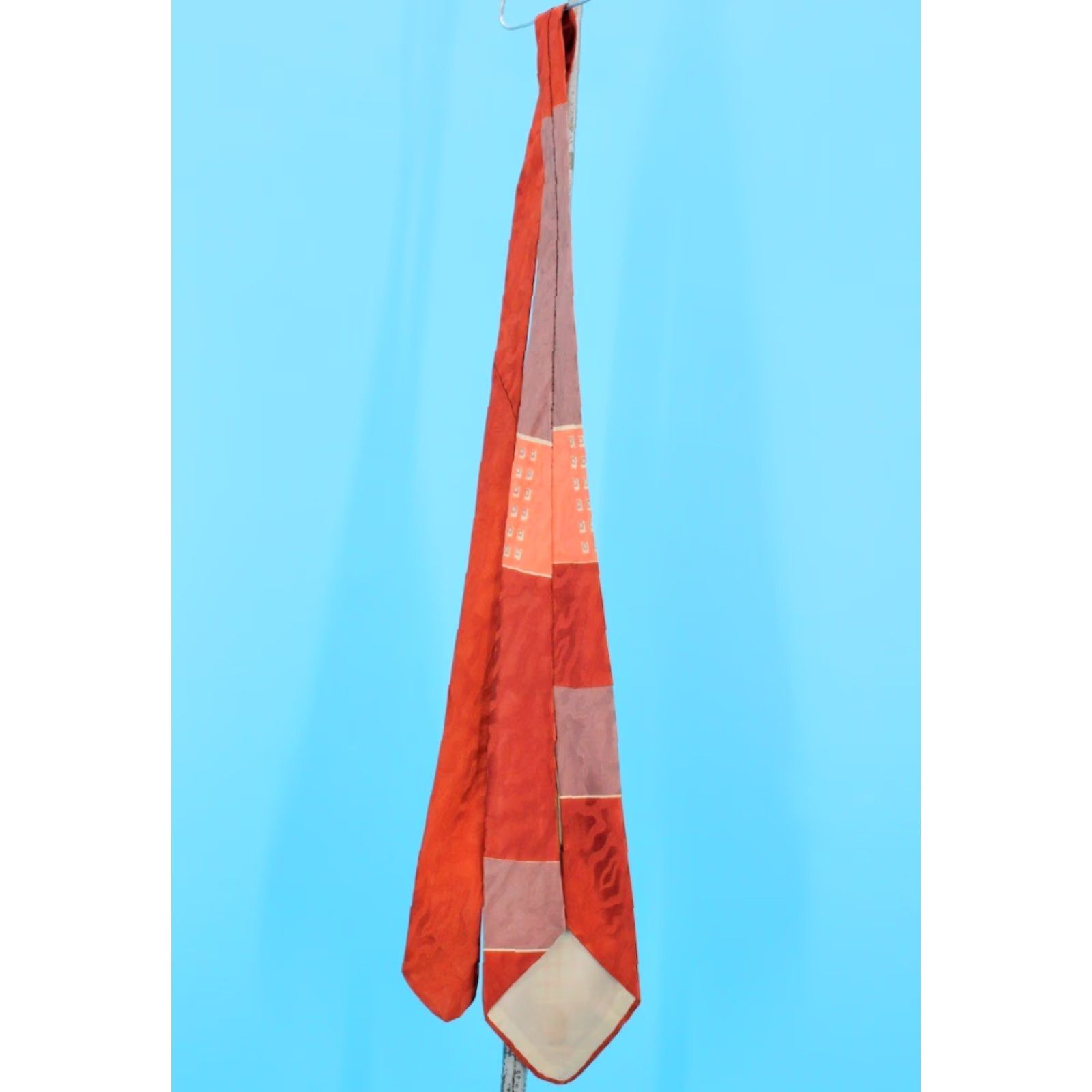 Vintage VTG 1940s Orange & Purple Geometric Necktie Tie Men's 40s Tie Size ONE SIZE - 3 Thumbnail