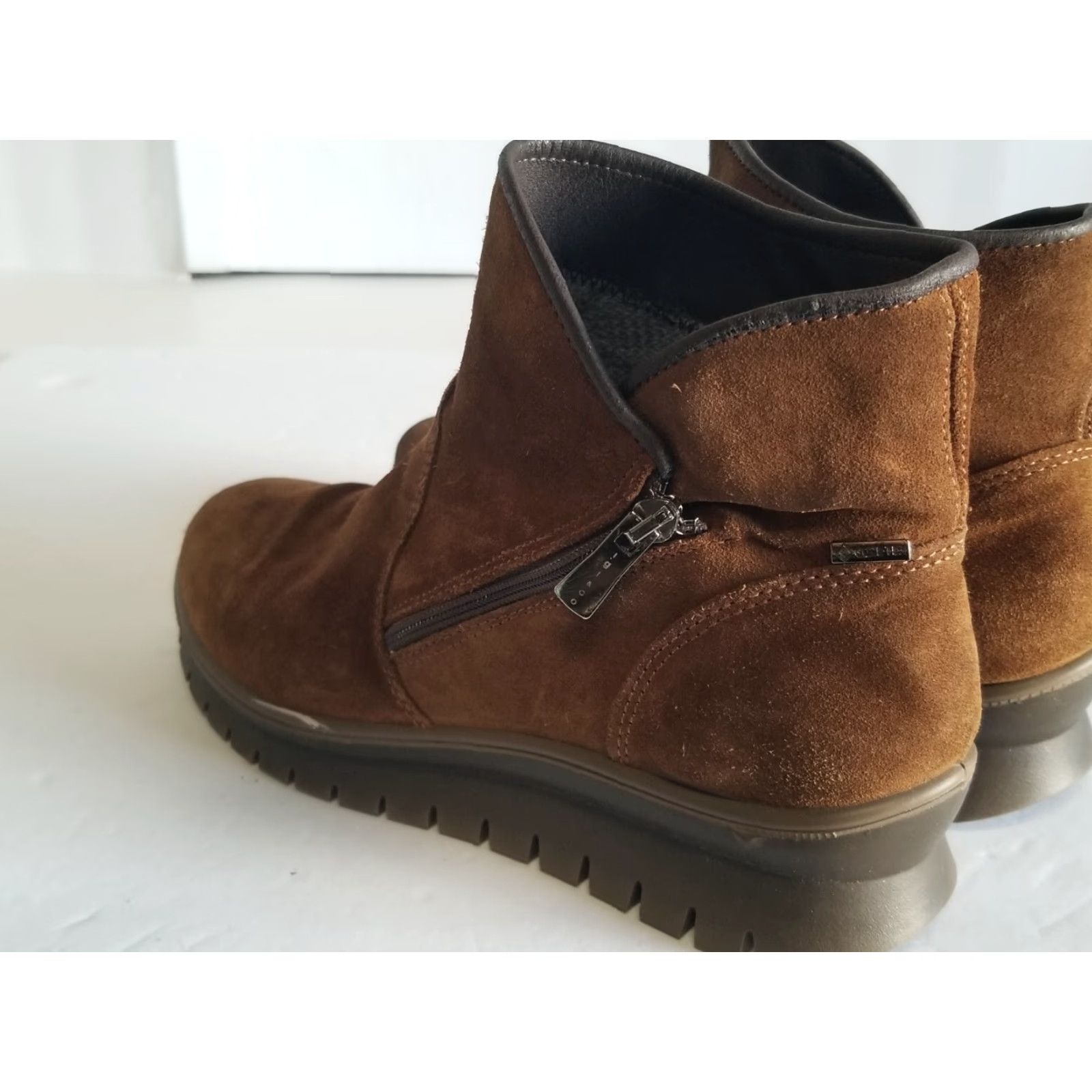 CO Igi & Co Ankle Boot Women Suede Leather Lining Rubber Sole Brown Zipper Made in Italy 39 (US 8.5) Winter Size US 9 / IT 39 - 4 Thumbnail