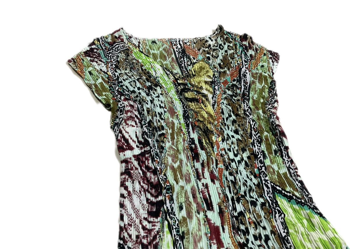 Issey Miyake × Japanese Brand × Pleats Please Issey Miyake 🔥Sick Japanese Pleats Please Style Pleated Leopard Mesh Top Size M / US 6-8 / IT 42-44 - 2 Thumbnail