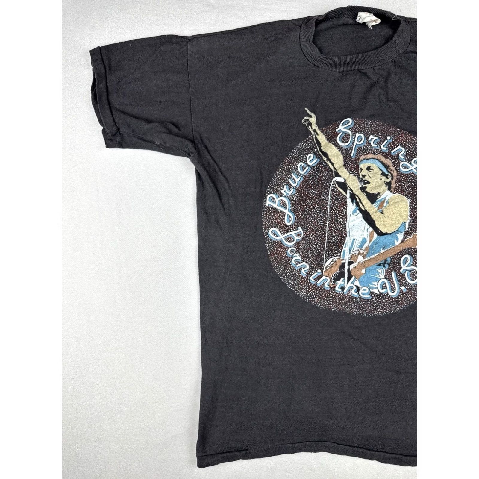 Vintage Vintage Bruce Springsteen Born In The U.S.A. Tour T Shirt Single Stitch M Black Cotton Blend Polyester Men T-Shirt 80s Band USA Rock Mens Size US M / EU 48-50 / 2 - 2 Thumbnail