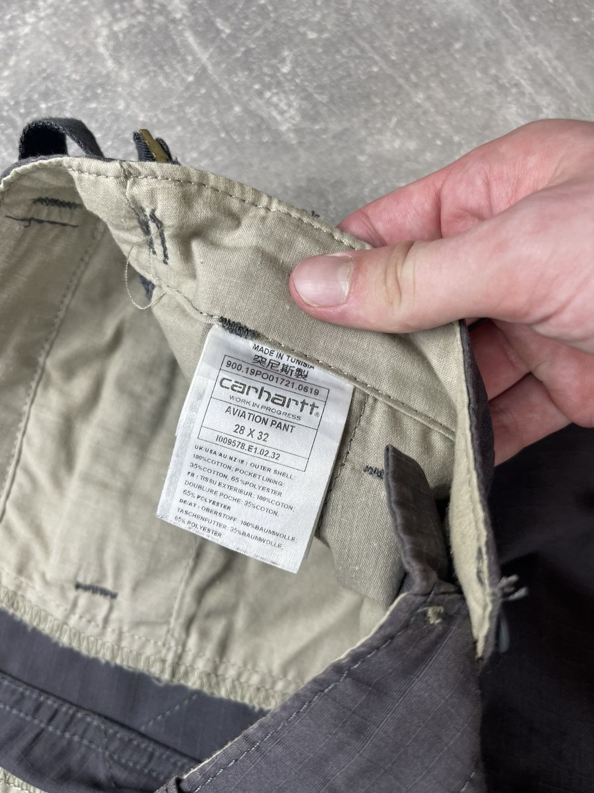 Carhartt Carhartt WIP Aviation Pants Grey Cargo Utility Ripstop Size US 28 / EU 44 - 11 Thumbnail