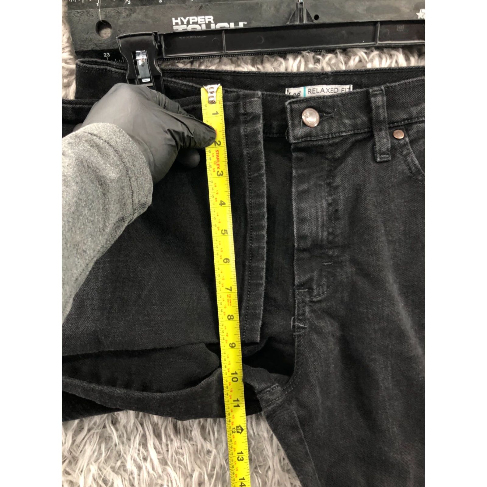 Lee Lee Relaxed Straight Jeans Mens 10 Dark Wash Black Denim 5-Pocket City Style Straight Fit Regular Waist 30in Inseam 30in Jeans Black Mens Size 32" / US 10 / IT 46 - 5 Thumbnail