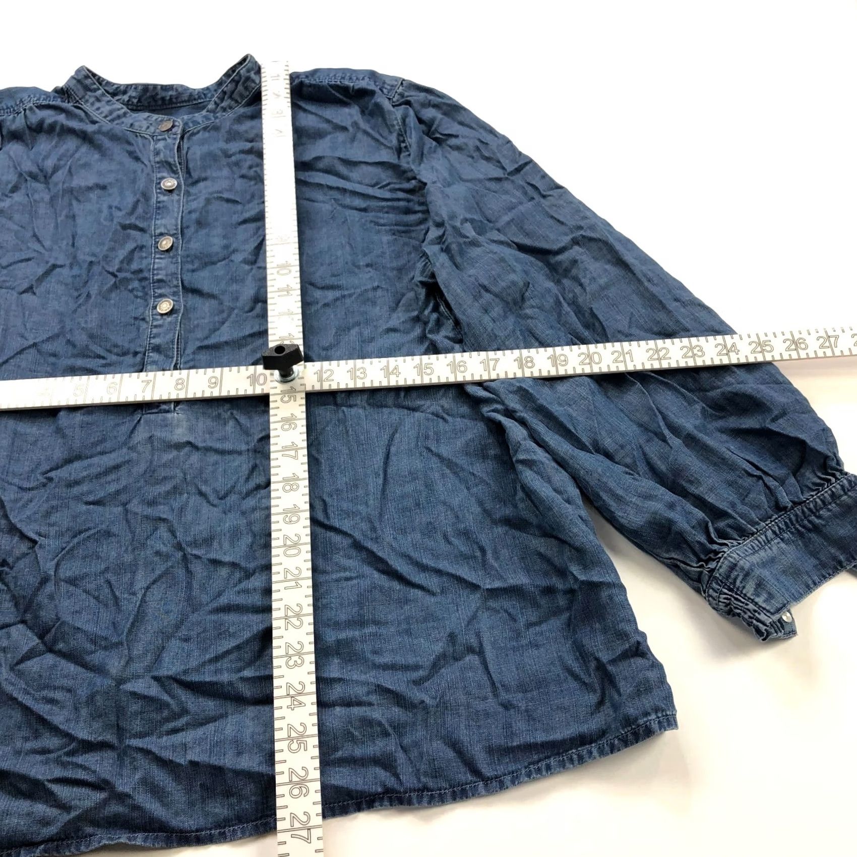 Vintage Chico's Chambray Lyocell Button Long Sleeve Shirt Blouse Blue - 4 US 20 Women’s Clothing Shirt Blouse Casual Series Size 3XL / US 20-22 - 3 Thumbnail