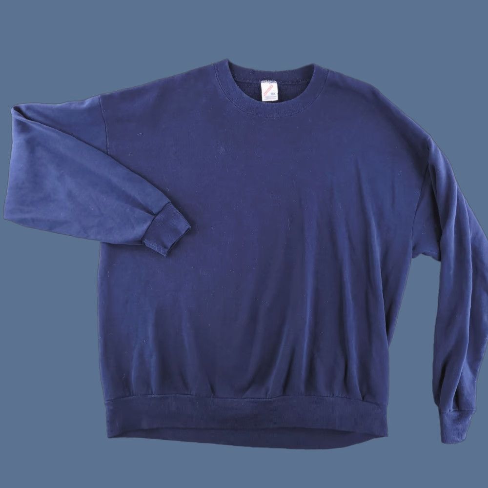 Jerzees VINTAGE Jerzees Sweatshirt Mens 2XL Blue Crewneck Made USA Blank Pullover USA Shirt Mens 2XL Blue Size US XXL / EU 58 / 5 - 1 Thumbnail