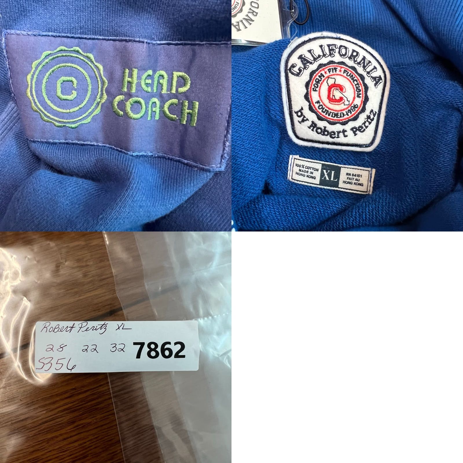 Coach Vintage California by Robert Peritz Men's XL 1/2 Zip Sweatshirt Blue High Neck Outdoor Sports Size US XL / EU 56 / 4 - 8 Thumbnail