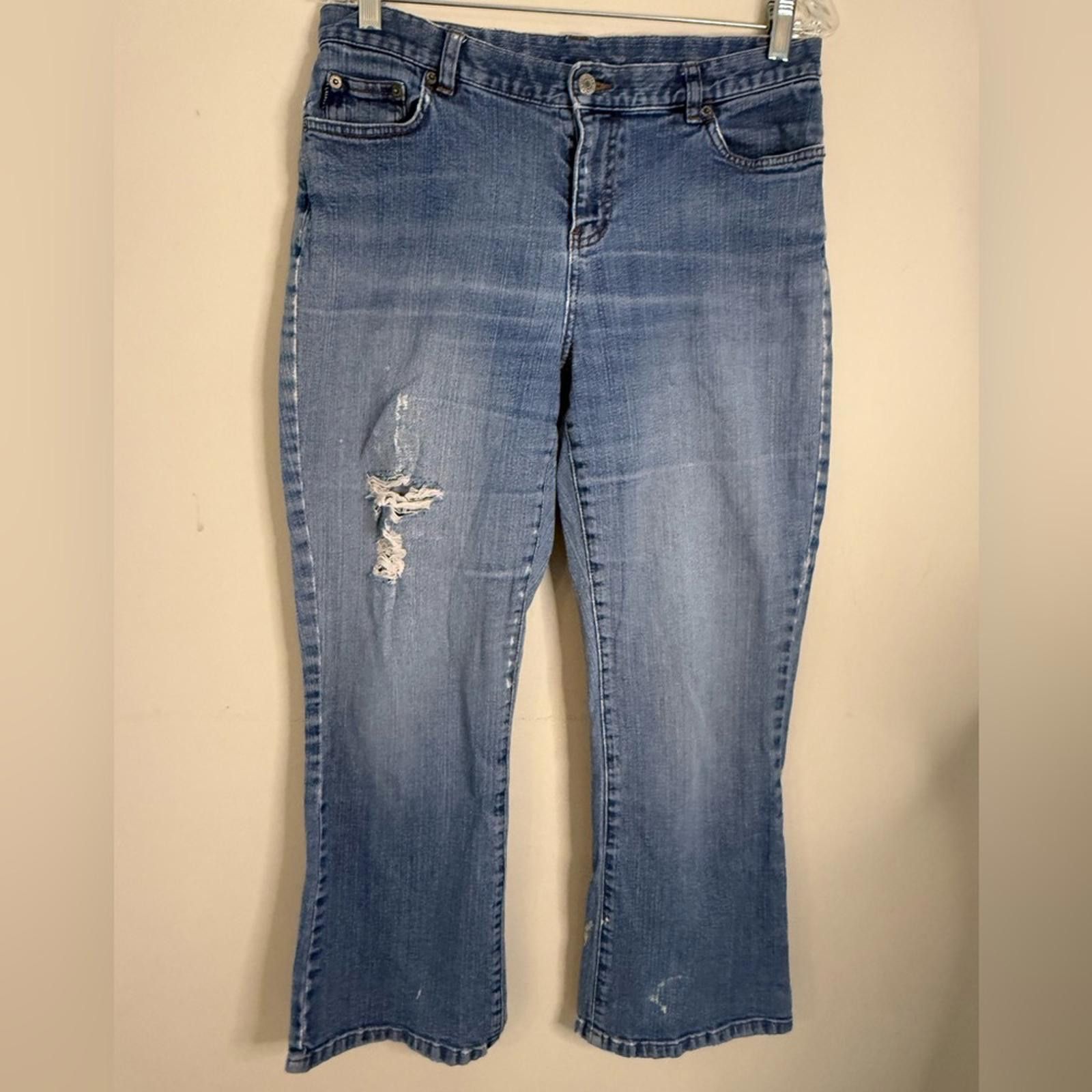 Other Lauren Jeans Co. Ralph Lauren distressed denim jeans SZ 10P Size 32" / US 10 / IT 46 - 1 Thumbnail
