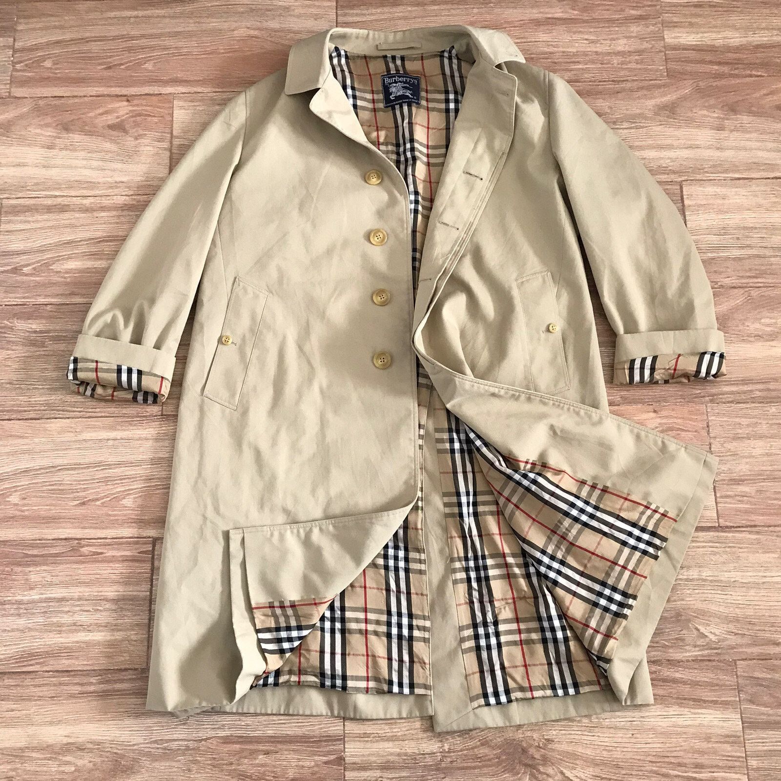 Burberry vintage Burberry's Trench Coat jacket Nova Check overcoat Size US XL / EU 56 / 4 - 1 Thumbnail