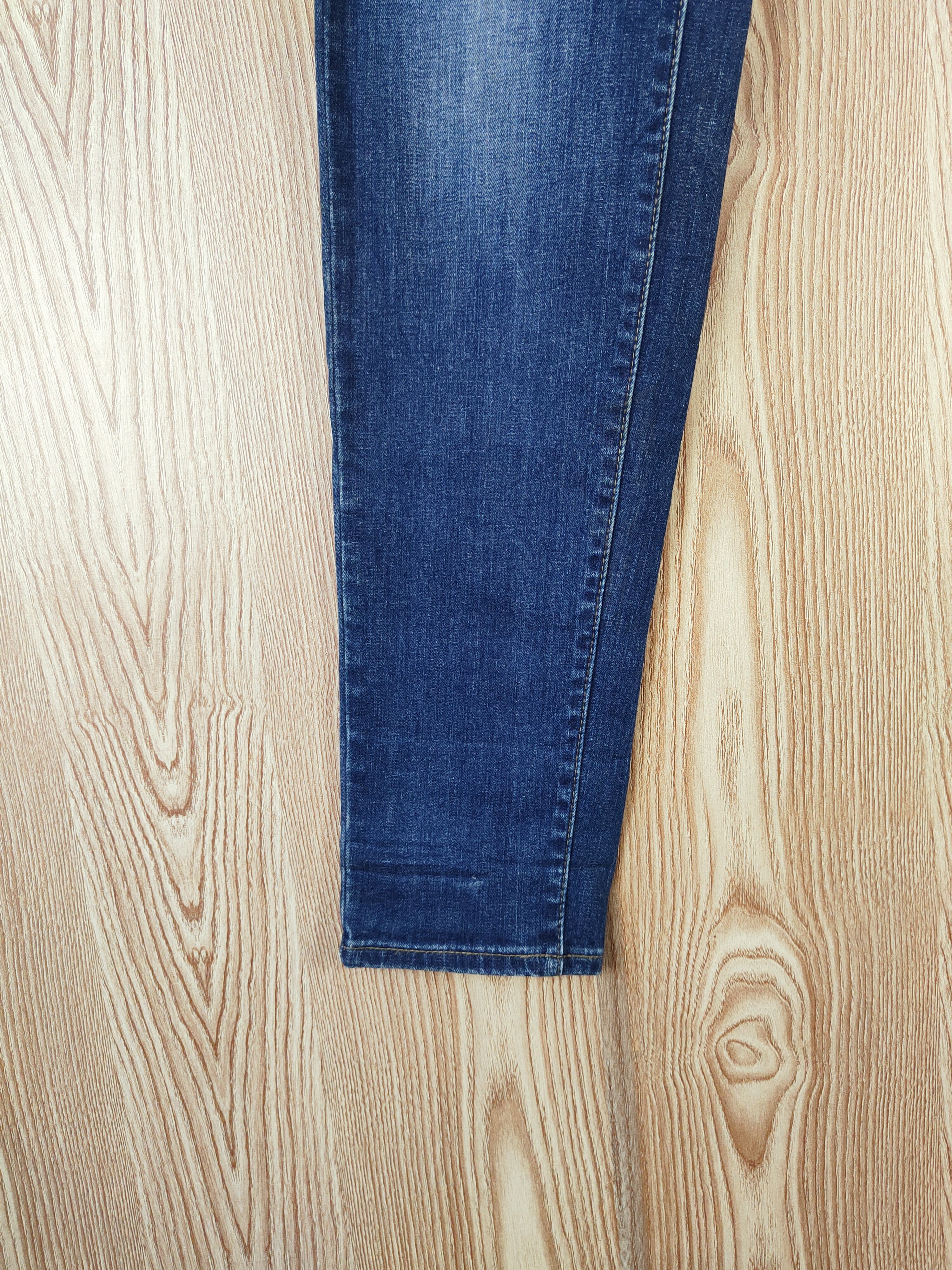 Uniqlo × Vintage Vintage Uniqlo Dark Blue Distressed Ripped Skinny Jeans Size 31" - 5 Thumbnail