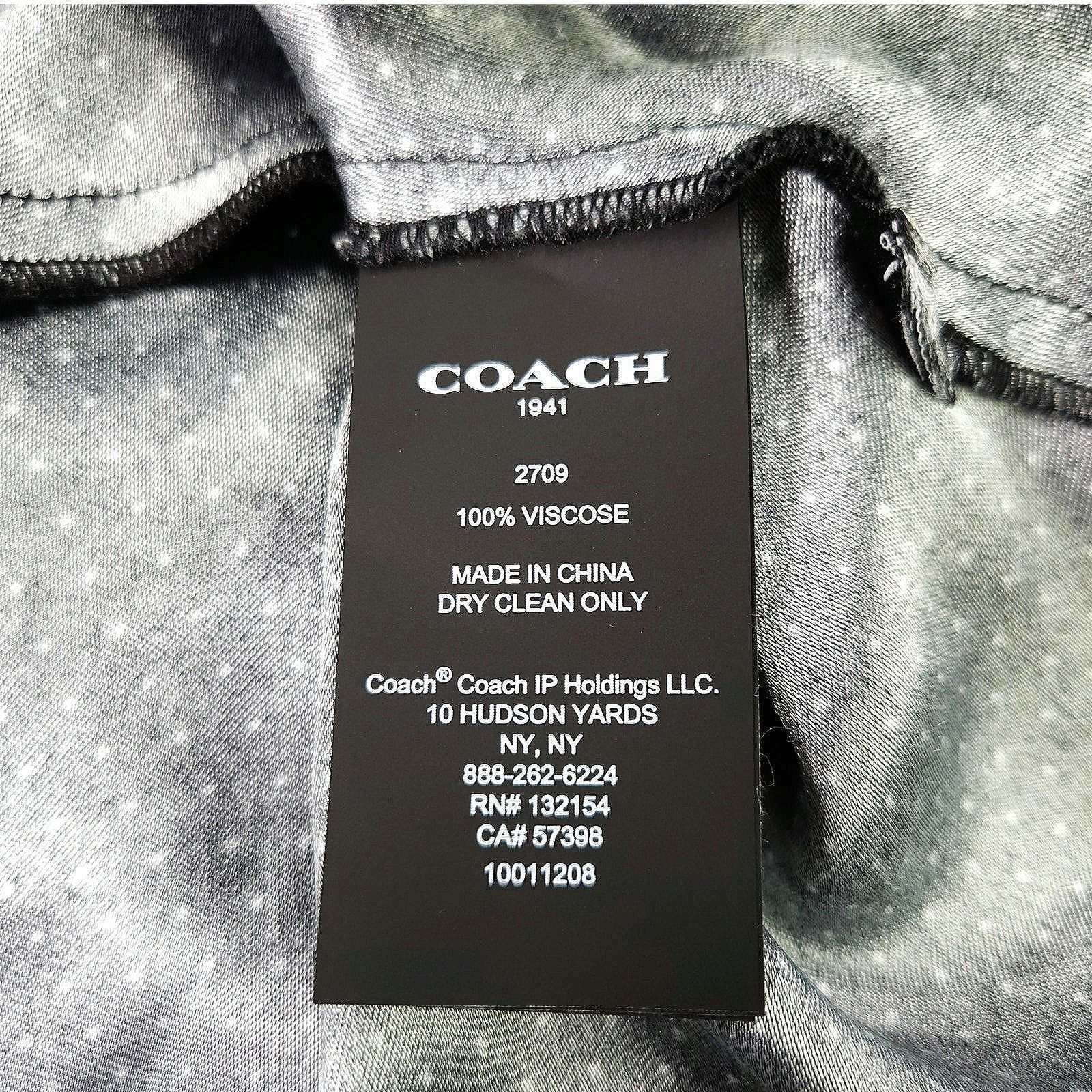 Coach Coach 1941 Ruffle Bib Dress Micro Dot Origami Cuffs Black 4 Size S / US 4 / IT 40 - 7 Thumbnail