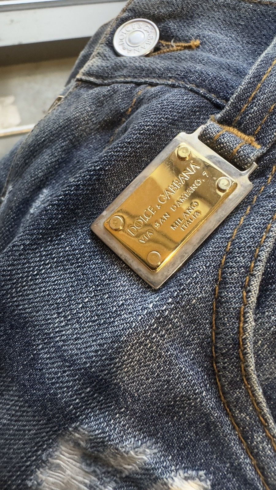 Dolce & Gabbana Dolce&Gabbana damage repair denim gold silver plaque Size US 30 / EU 46 - 2 Thumbnail