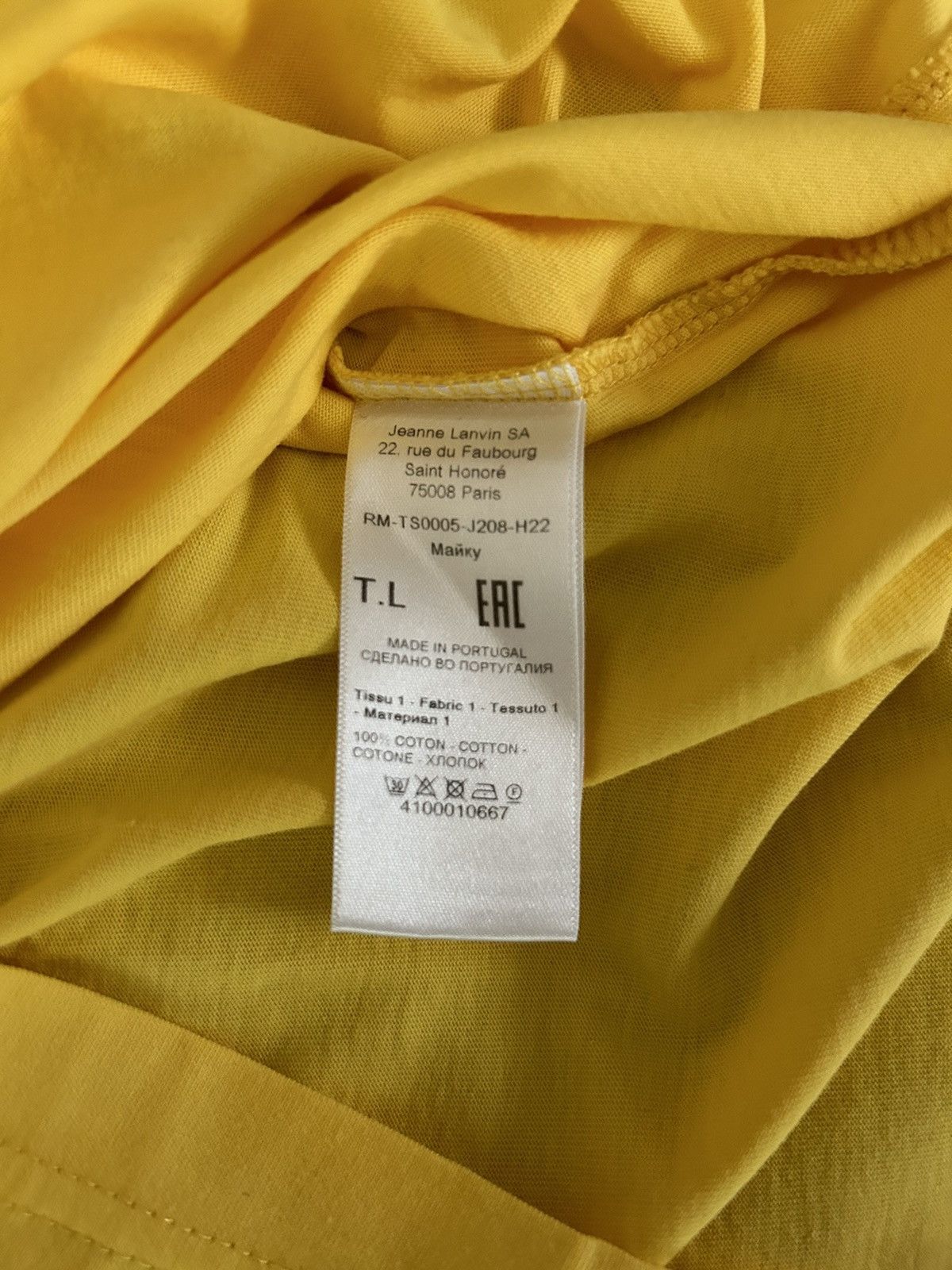 Lanvin Lanvin Yellow T Shirt size L Size US L / EU 52-54 / 3 - 2 Thumbnail