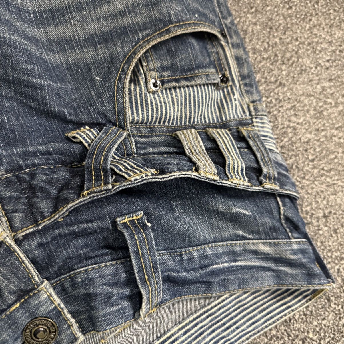Seditionaries 🔥🇯🇵 Japanese Double Waist Distressed Dominate Jeans Size US 32 / EU 48 - 12 Thumbnail