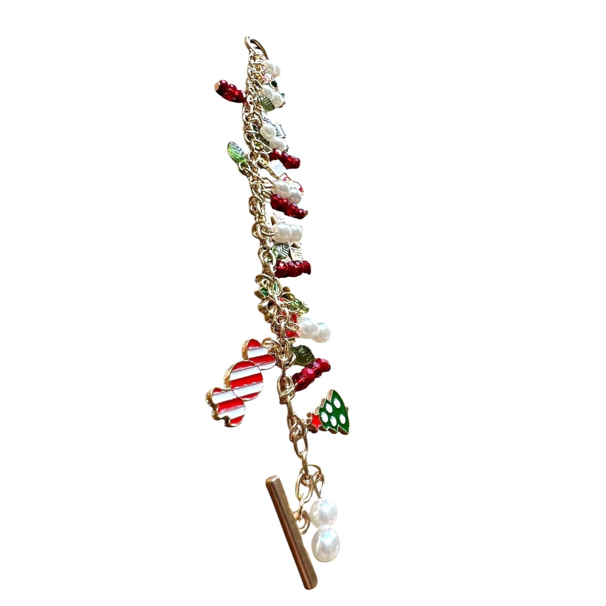 Handmade Christmas Charm Bracelet New Bells Gingerbread Man Stocking Size ONE SIZE - 12 Thumbnail