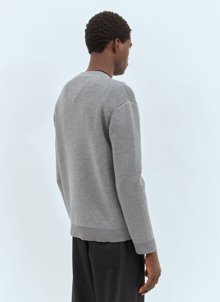 Gucci o1s1wg110925 Stitch Wool Cardigan With Web in Grey Size US XXL / EU 58 / 5 - 4 Thumbnail
