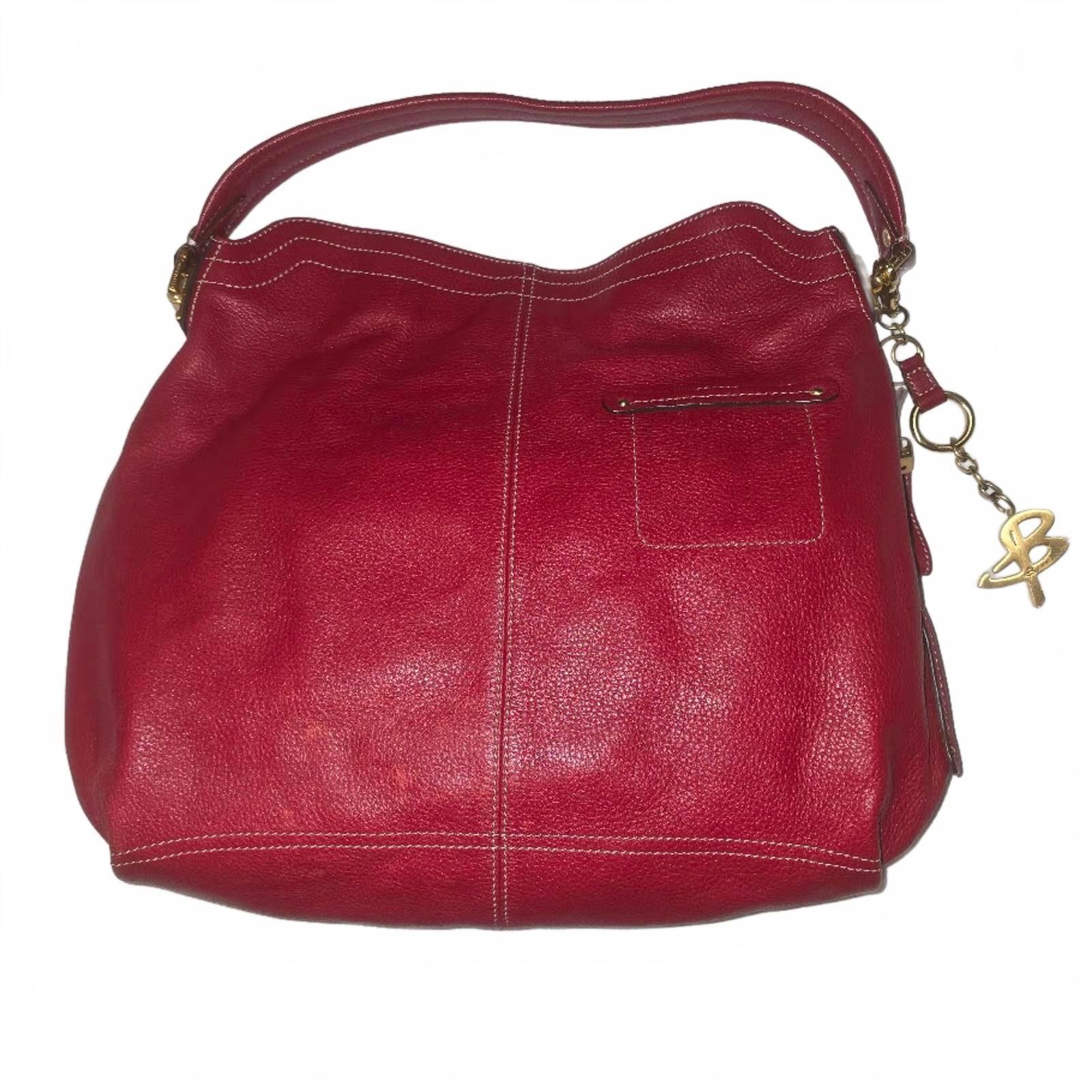 Other B Makowsky Cranberry Red Soft Pebbled Leather Hobo Size ONE SIZE - 2 Thumbnail