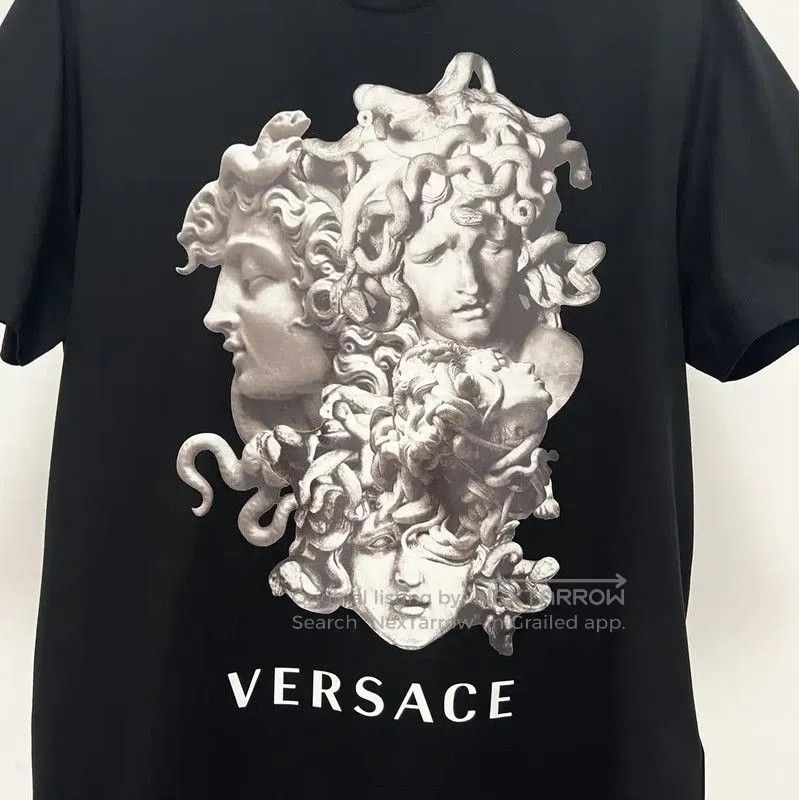 Versace Versace Summer Black Cotton Men's T-Shirt . Size US S / EU 44-46 / 1 - 5 Thumbnail