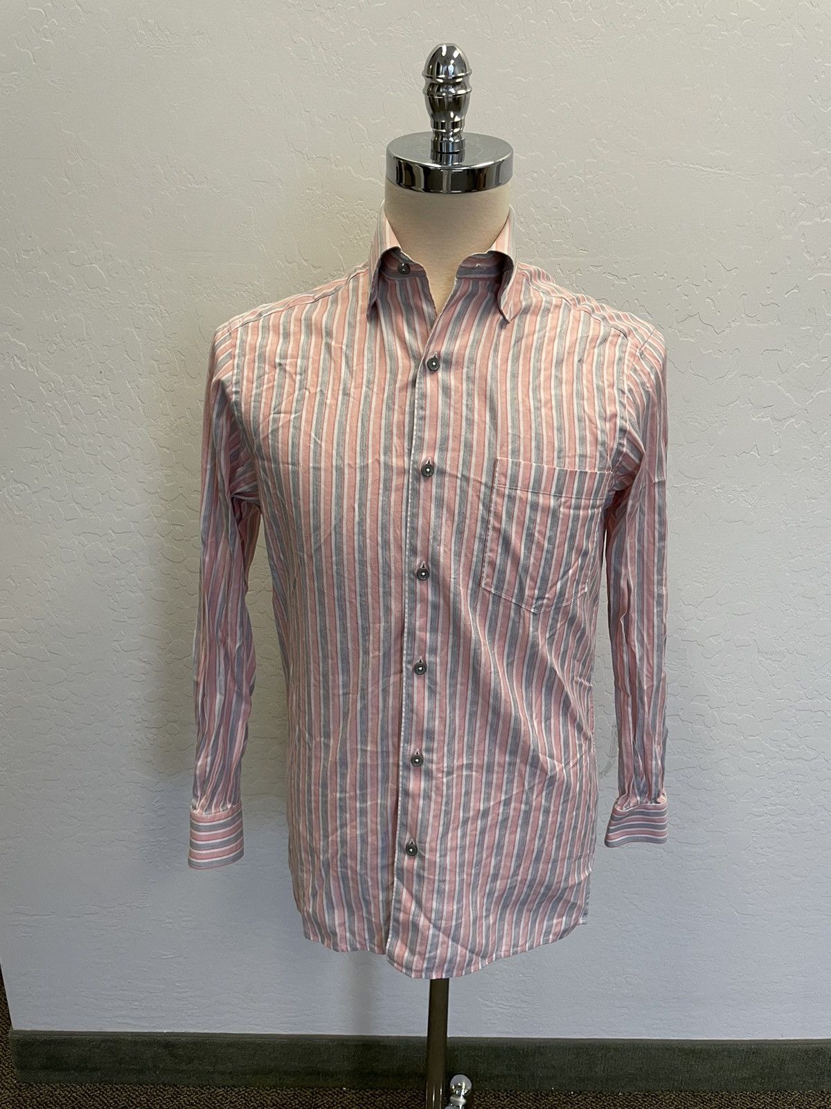 Ermenegildo Zegna × Vintage Vintage Bold Stripe Shirt Size US S / EU 44-46 / 1 - 4 Thumbnail