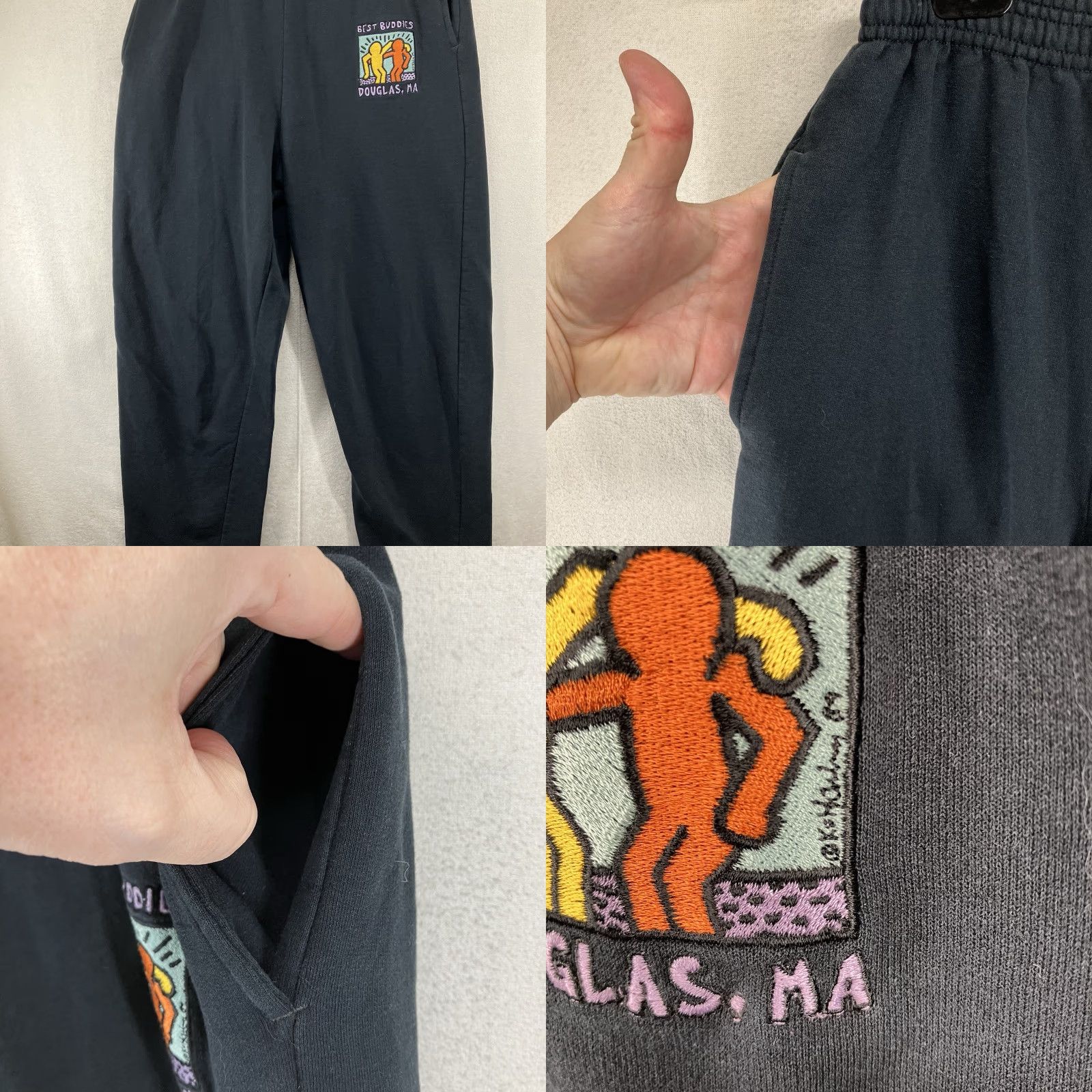 Port & Company Vintage Keith Haring Gray Sweatpants Joggers Mens Small Best Buddies Patch Size US 29 - 8 Thumbnail