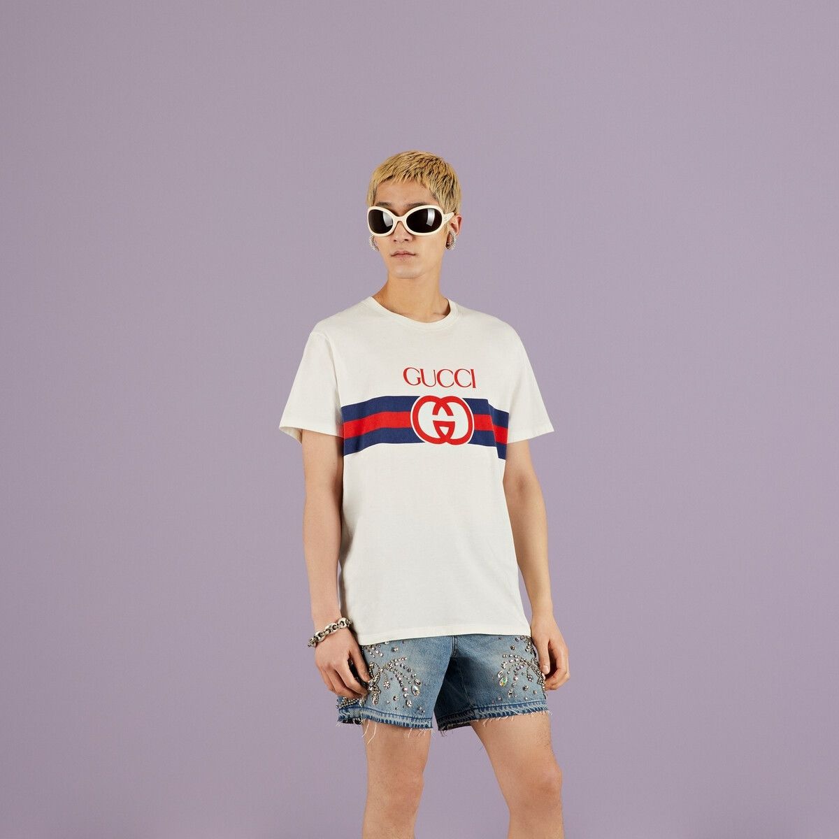 Gucci o1mt1gz0725 Interlocking G Cotton T-Shirt in White Size US M / EU 48-50 / 2 - 5 Thumbnail